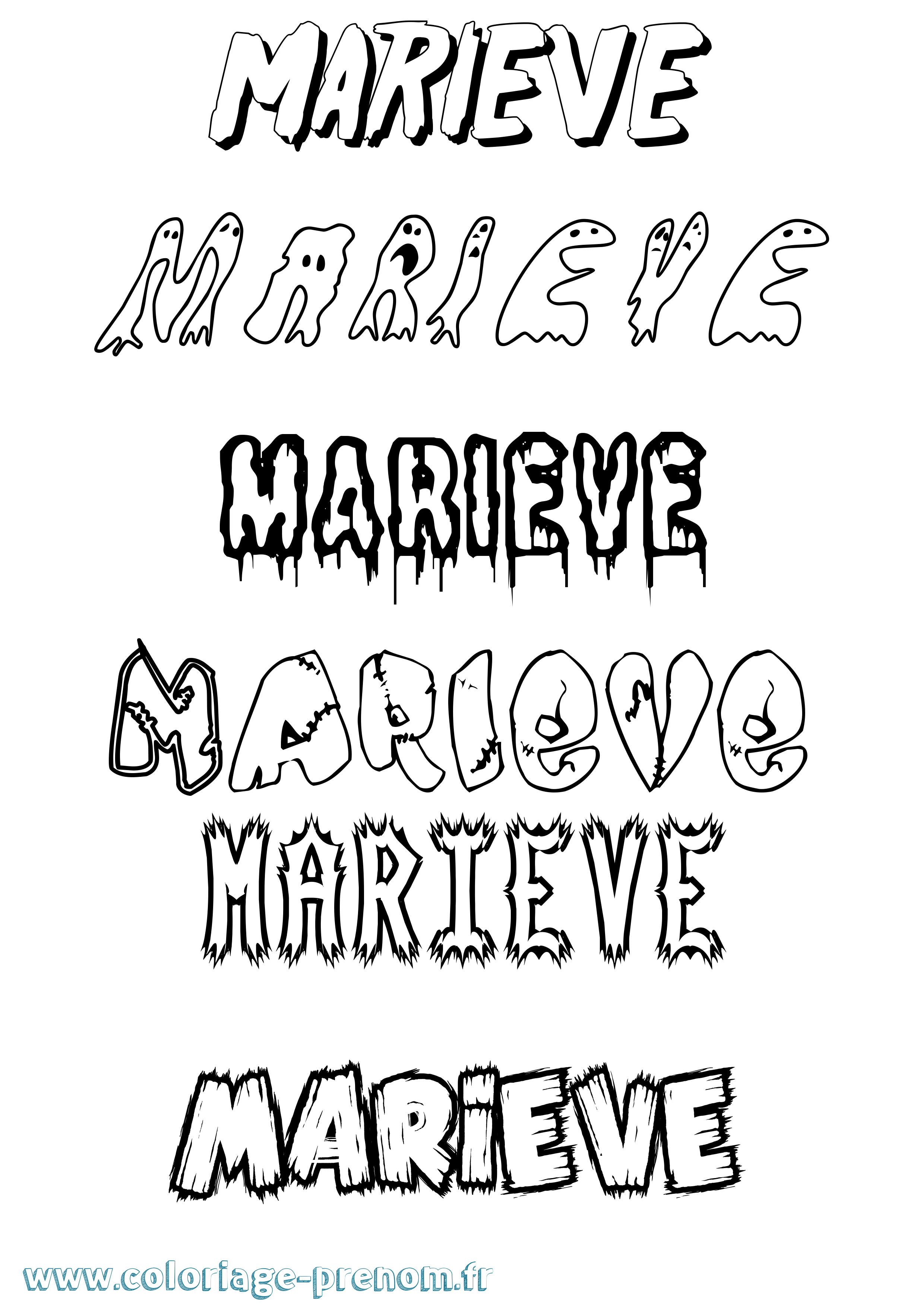 Coloriage Marieve Frisson Coloriage prénom Marieve Frisson