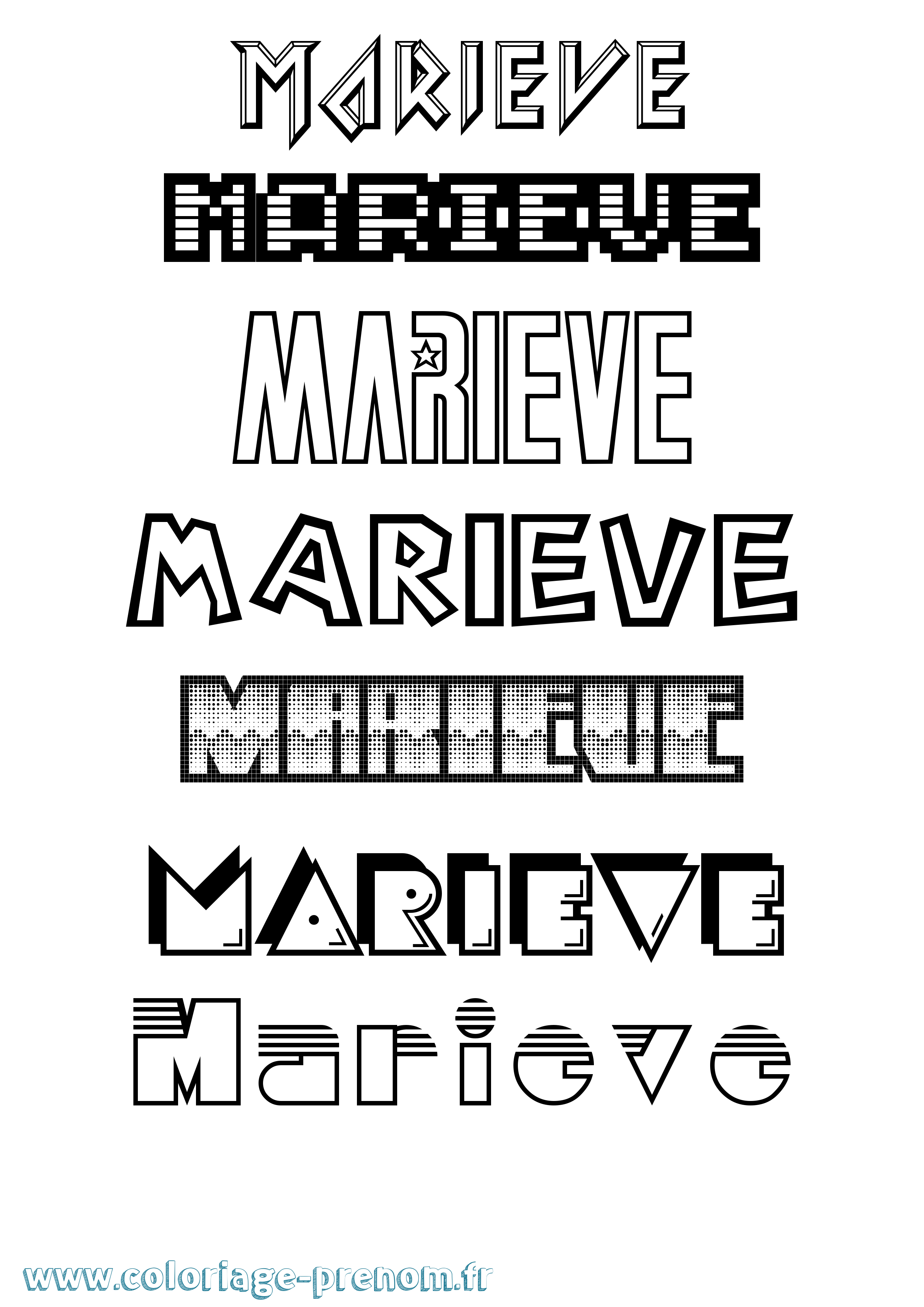 Coloriage Marieve Jeux Vidéos Coloriage prénom Marieve Jeux Vidéos