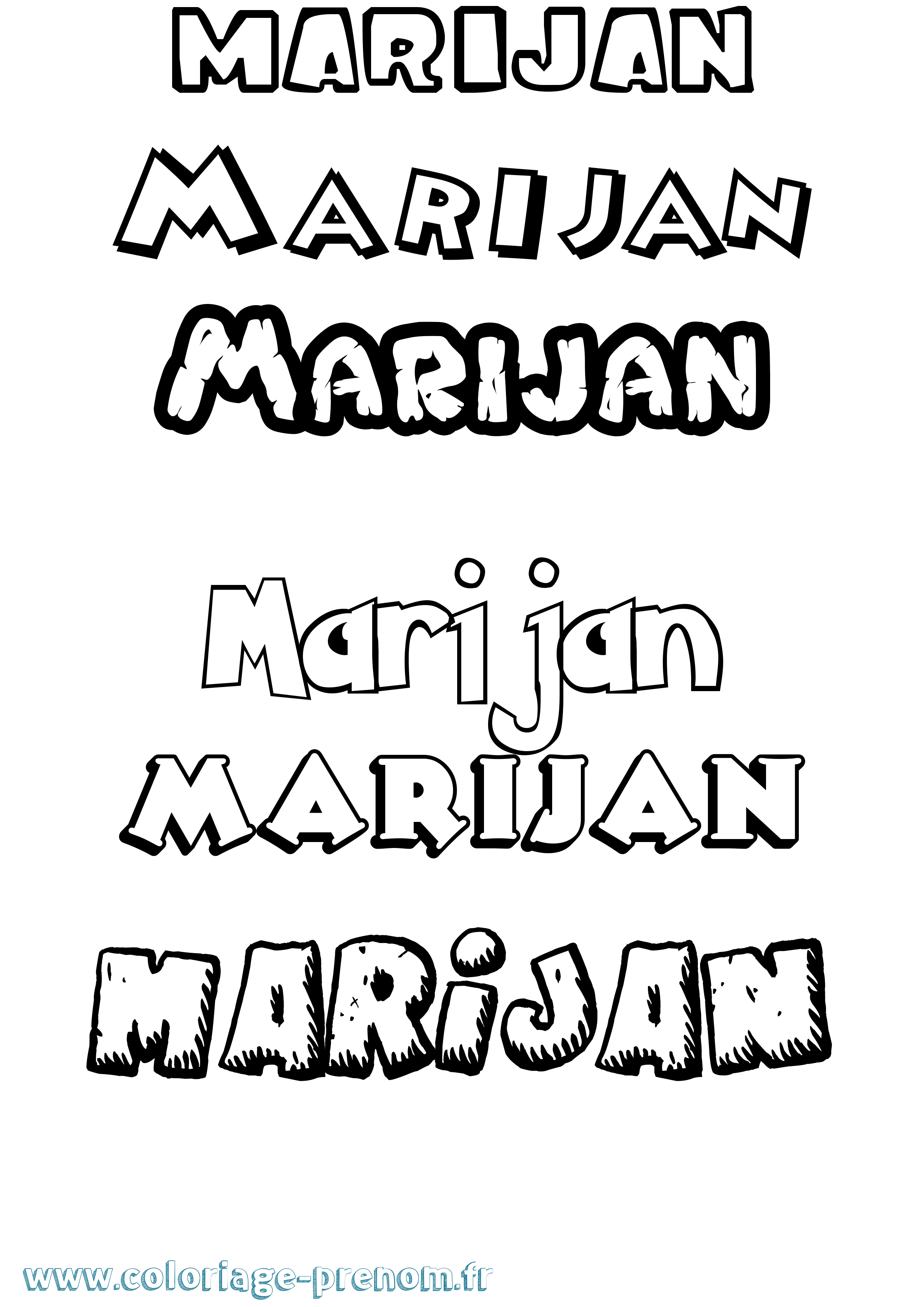 Coloriage Marijan Dessin Animé Coloriage prénom Marijan Dessin Animé