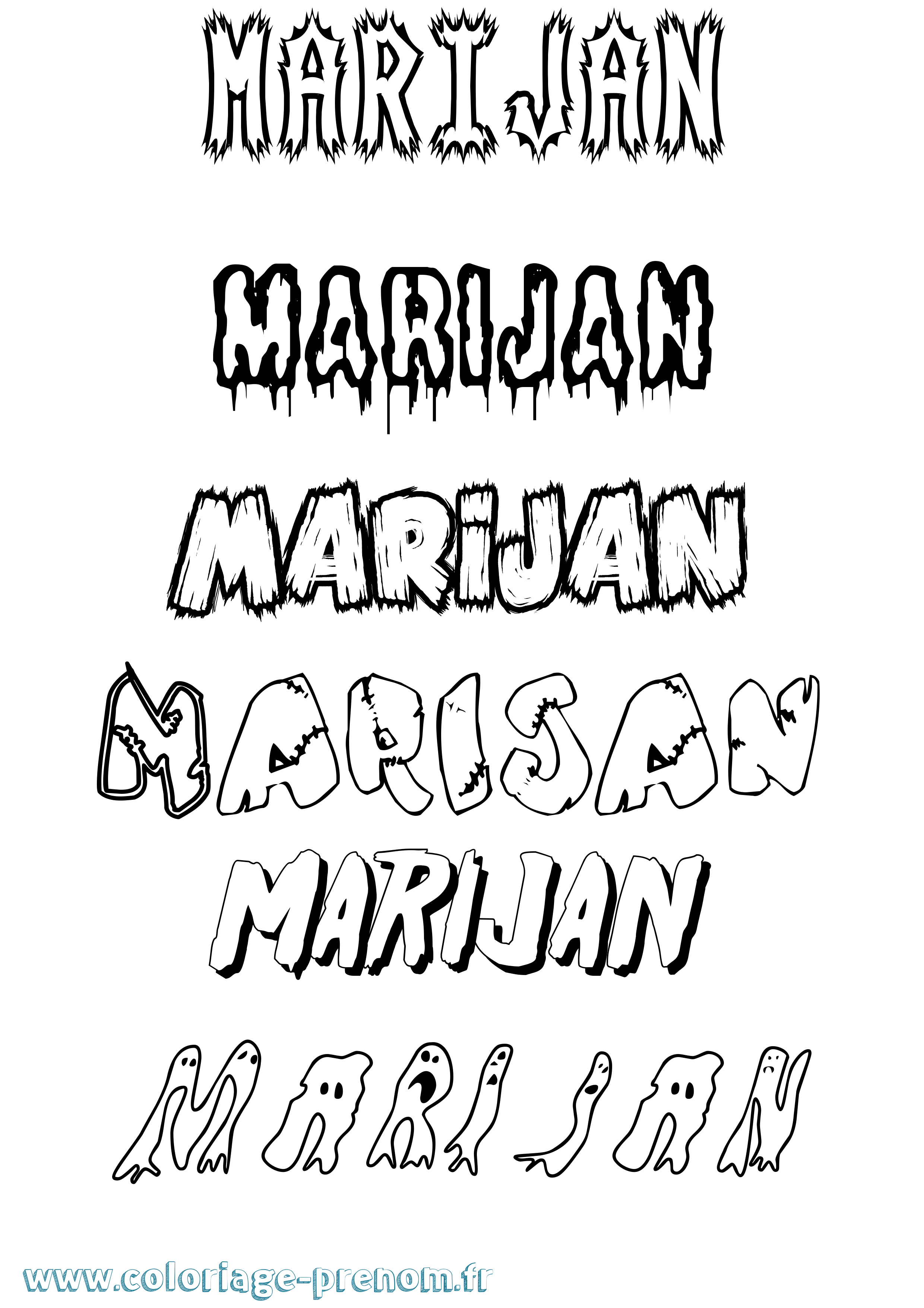 Coloriage Marijan Frisson Coloriage prénom Marijan Frisson