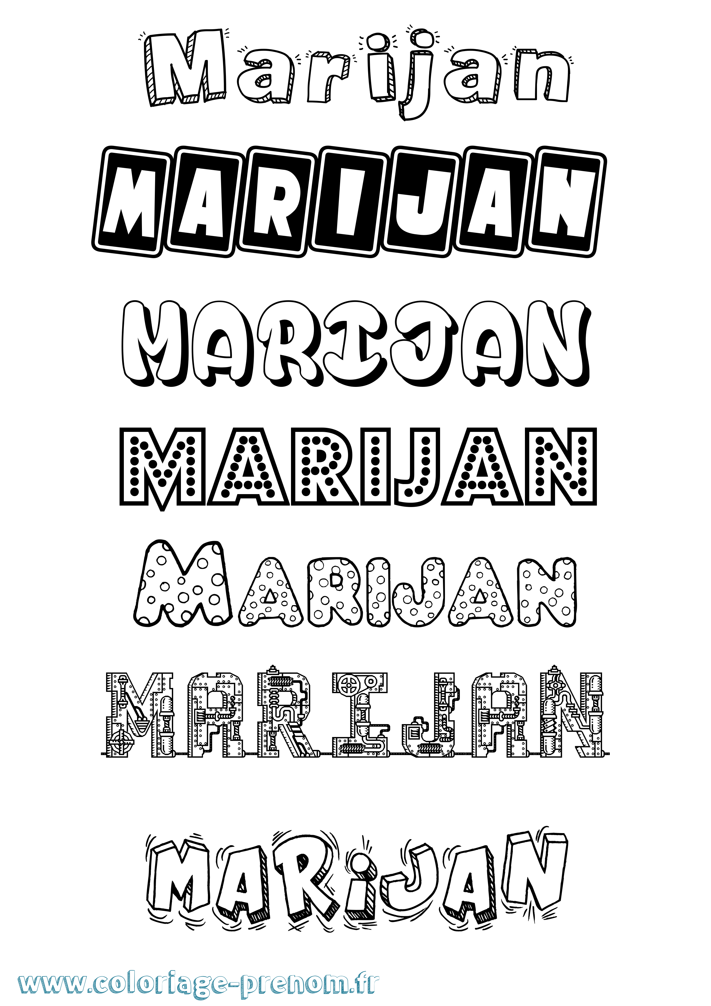 Coloriage Marijan Fun Coloriage prénom Marijan Fun