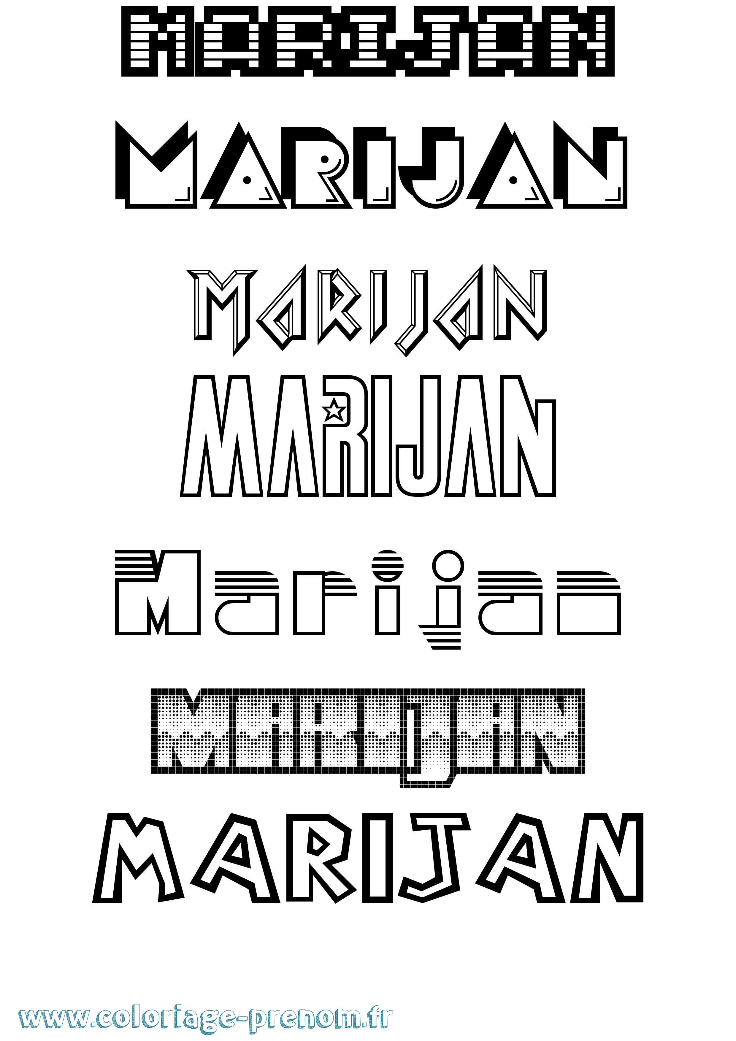 Coloriage Marijan Jeux Vidéos Coloriage prénom Marijan Jeux Vidéos
