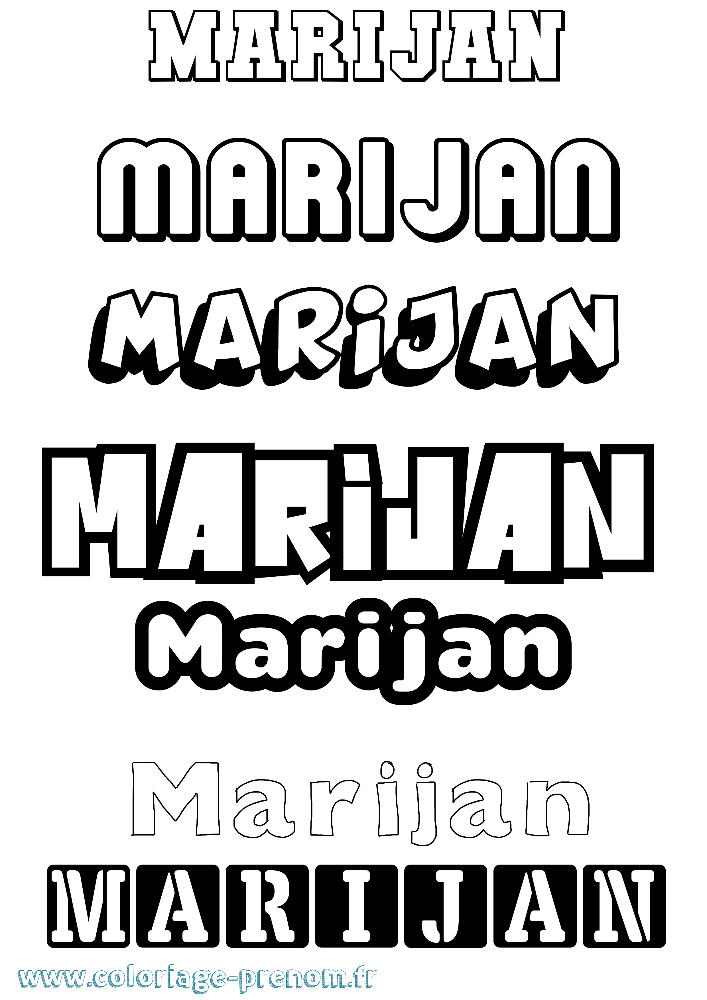 Coloriage Marijan Simple Coloriage prénom Marijan Simple