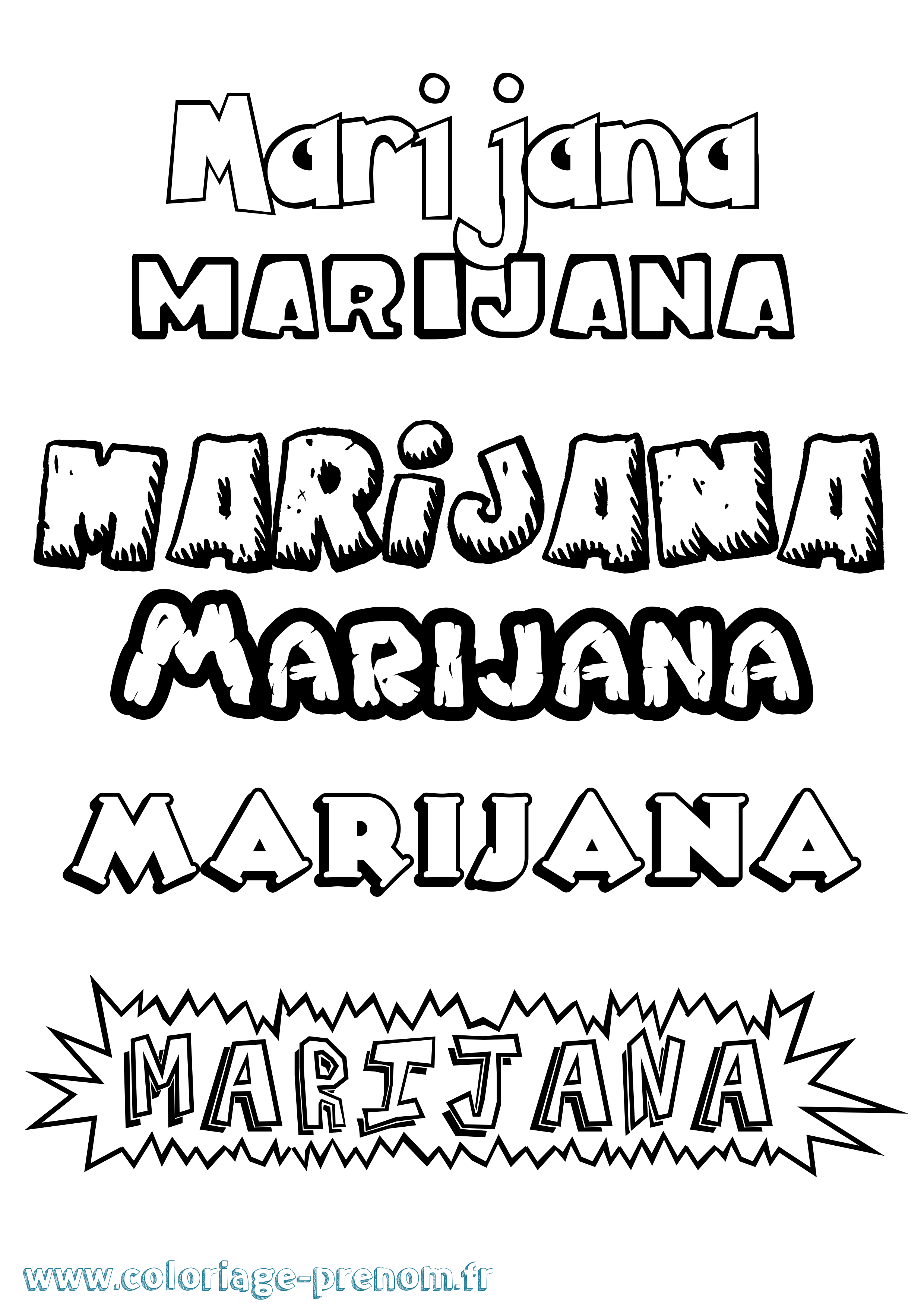 Coloriage Marijana Dessin Animé Coloriage prénom Marijana Dessin Animé