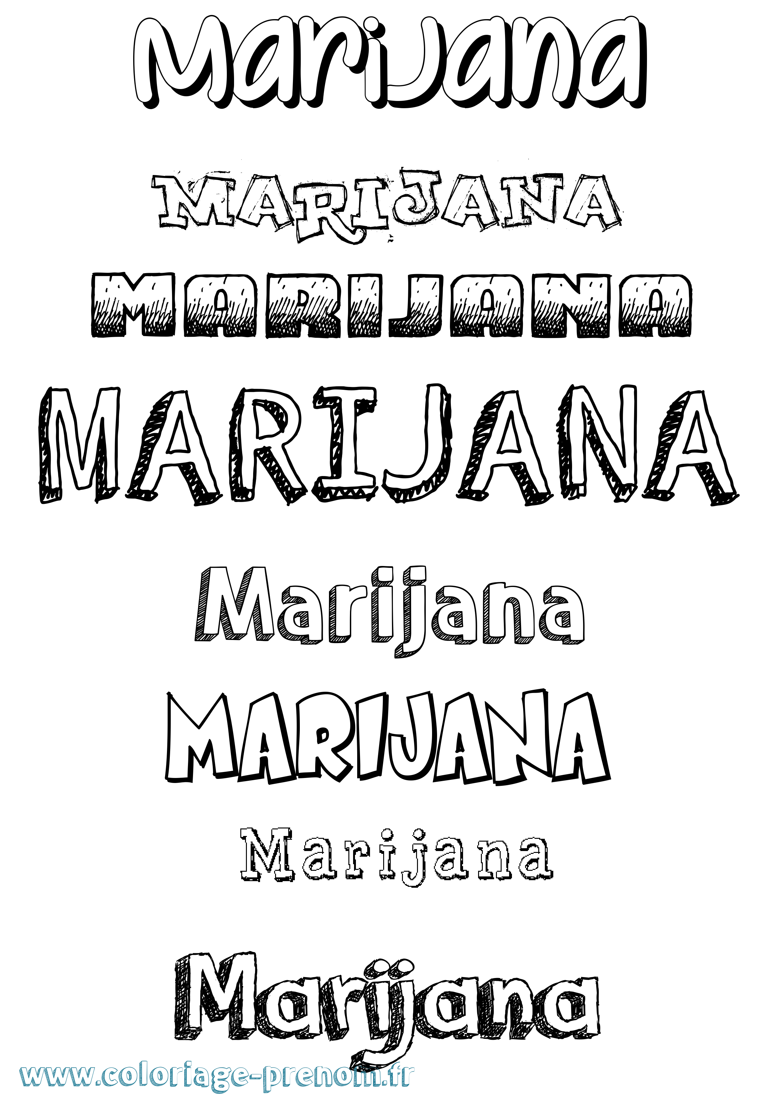 Coloriage Marijana Dessiné Coloriage prénom Marijana Dessiné