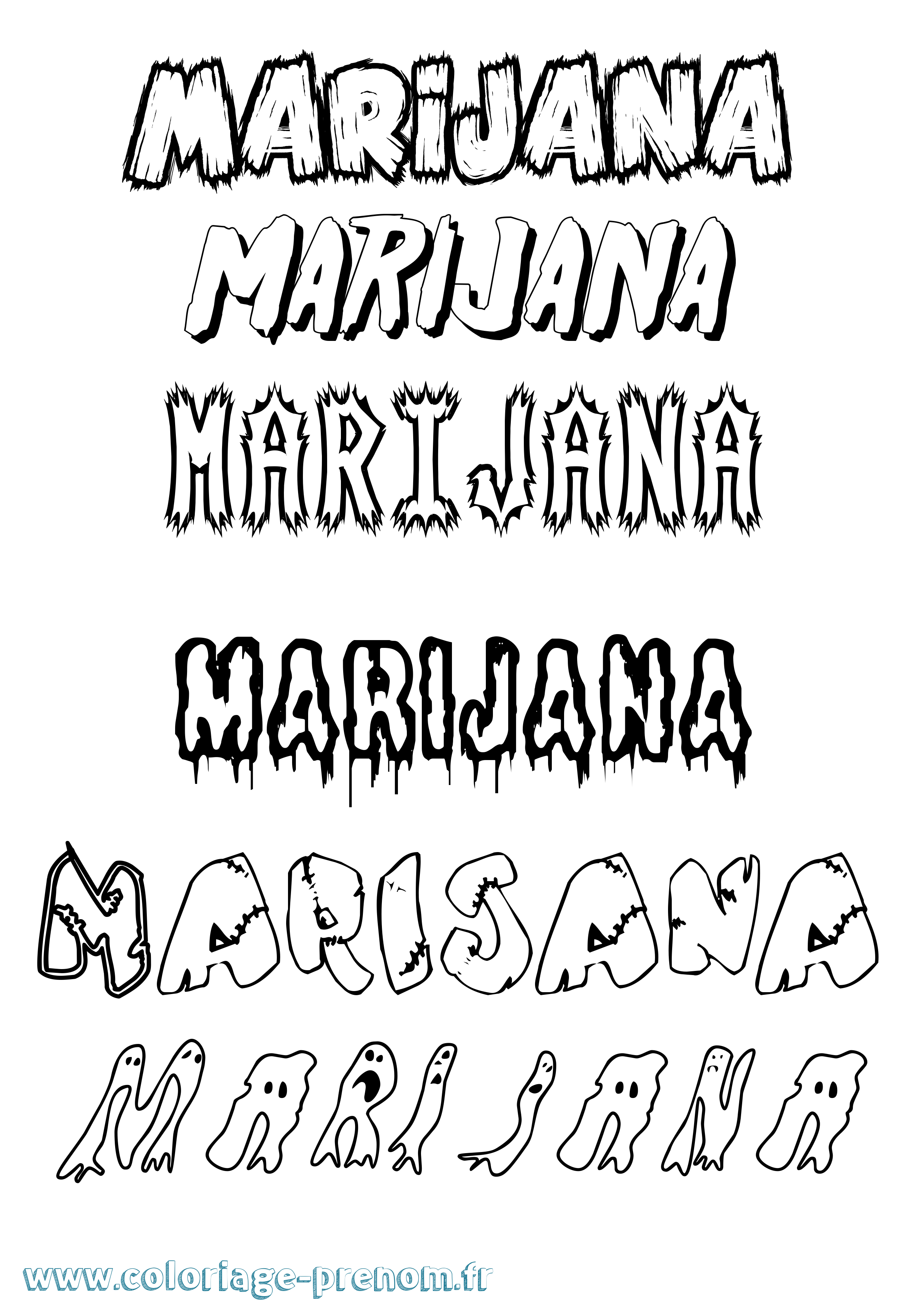 Coloriage Marijana Frisson Coloriage prénom Marijana Frisson