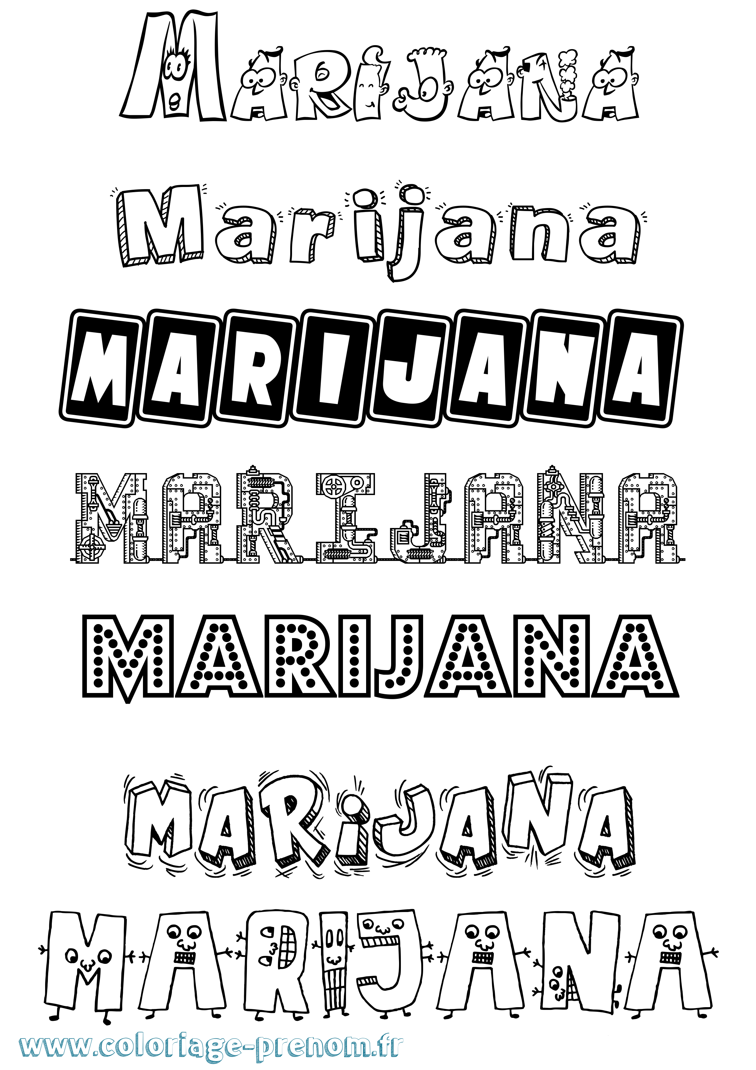 Coloriage Marijana Fun Coloriage prénom Marijana Fun