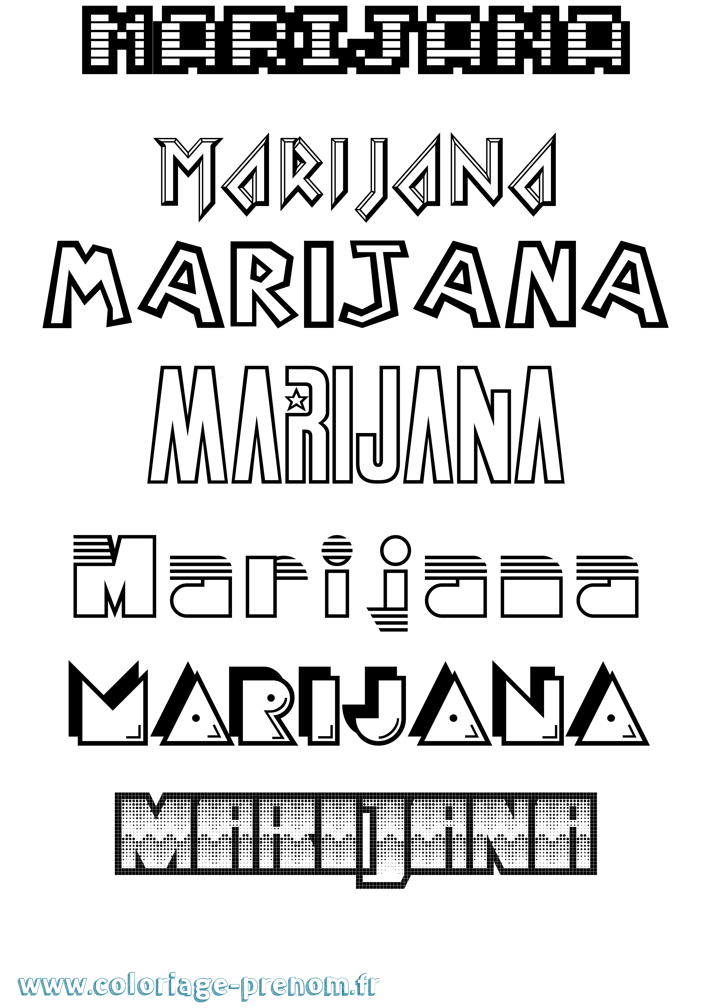 Coloriage Marijana Jeux Vidéos Coloriage prénom Marijana Jeux Vidéos