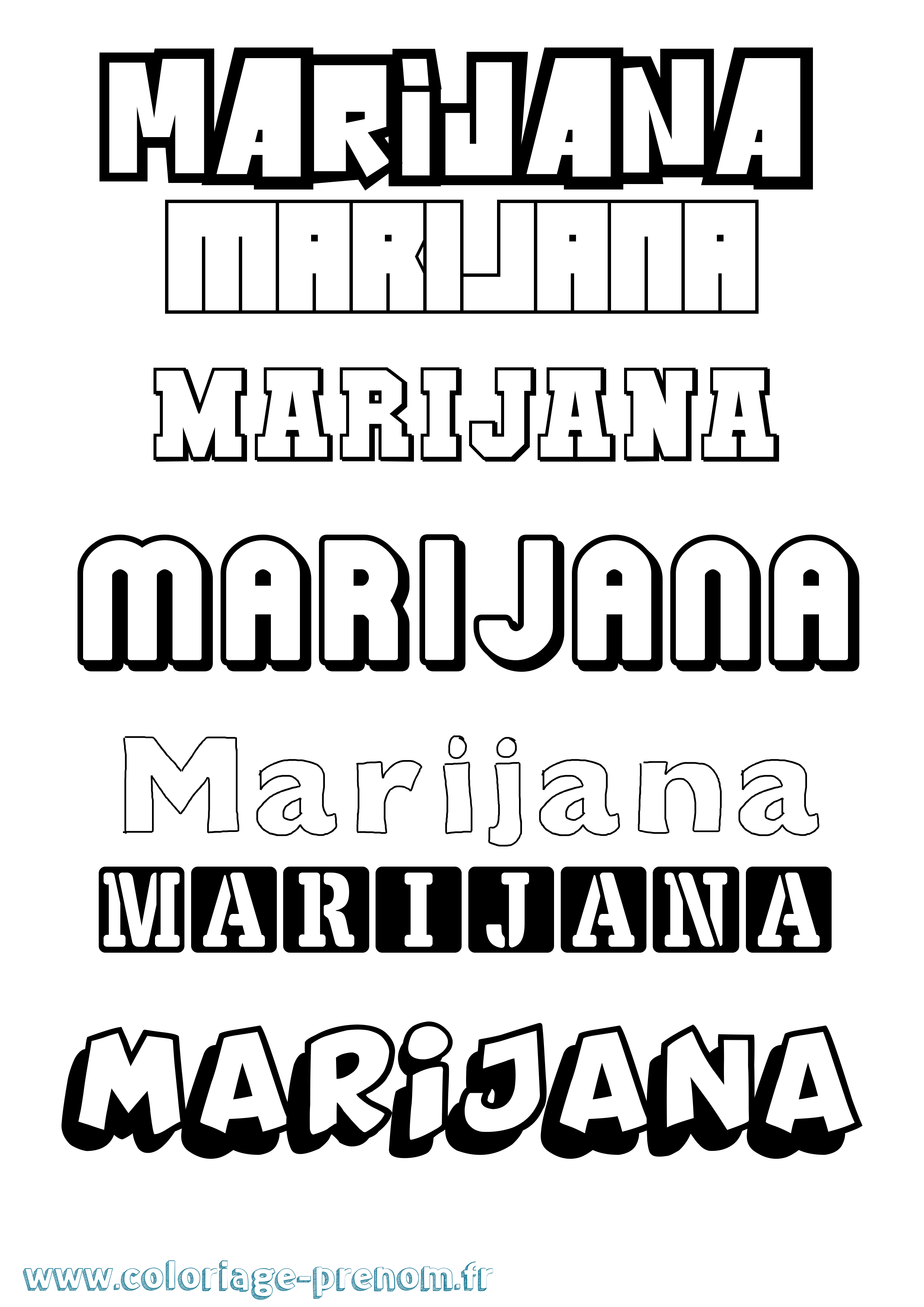 Coloriage Marijana Simple Coloriage prénom Marijana Simple