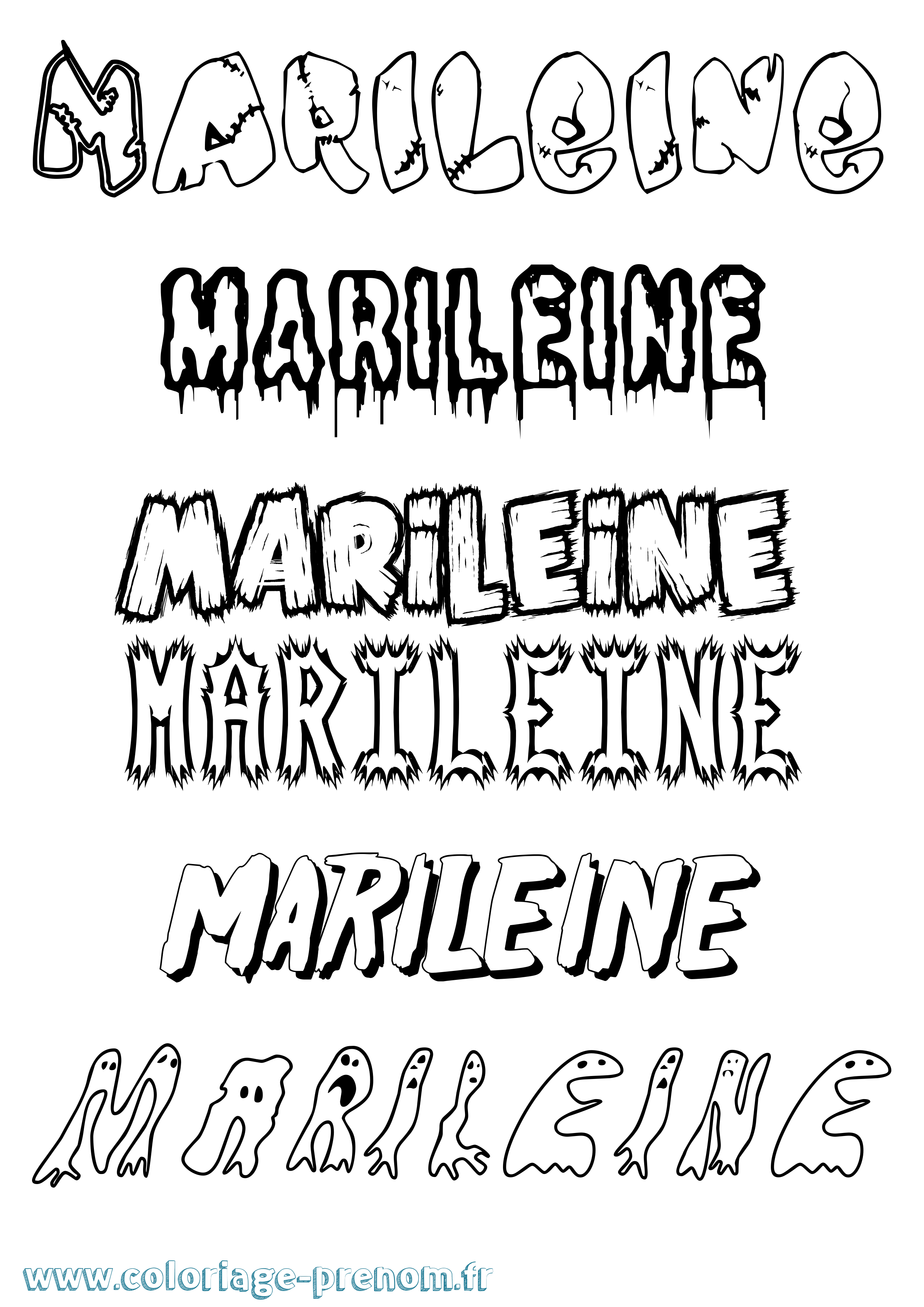 Coloriage Marileine Frisson Coloriage prénom Marileine Frisson