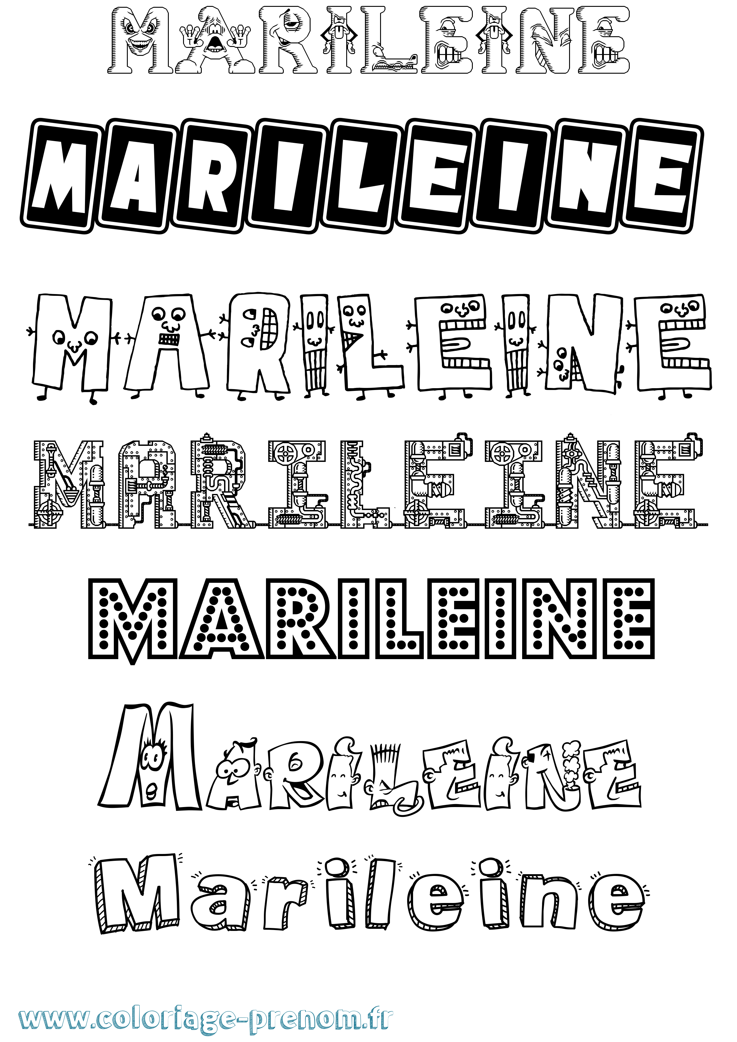Coloriage Marileine Fun Coloriage prénom Marileine Fun