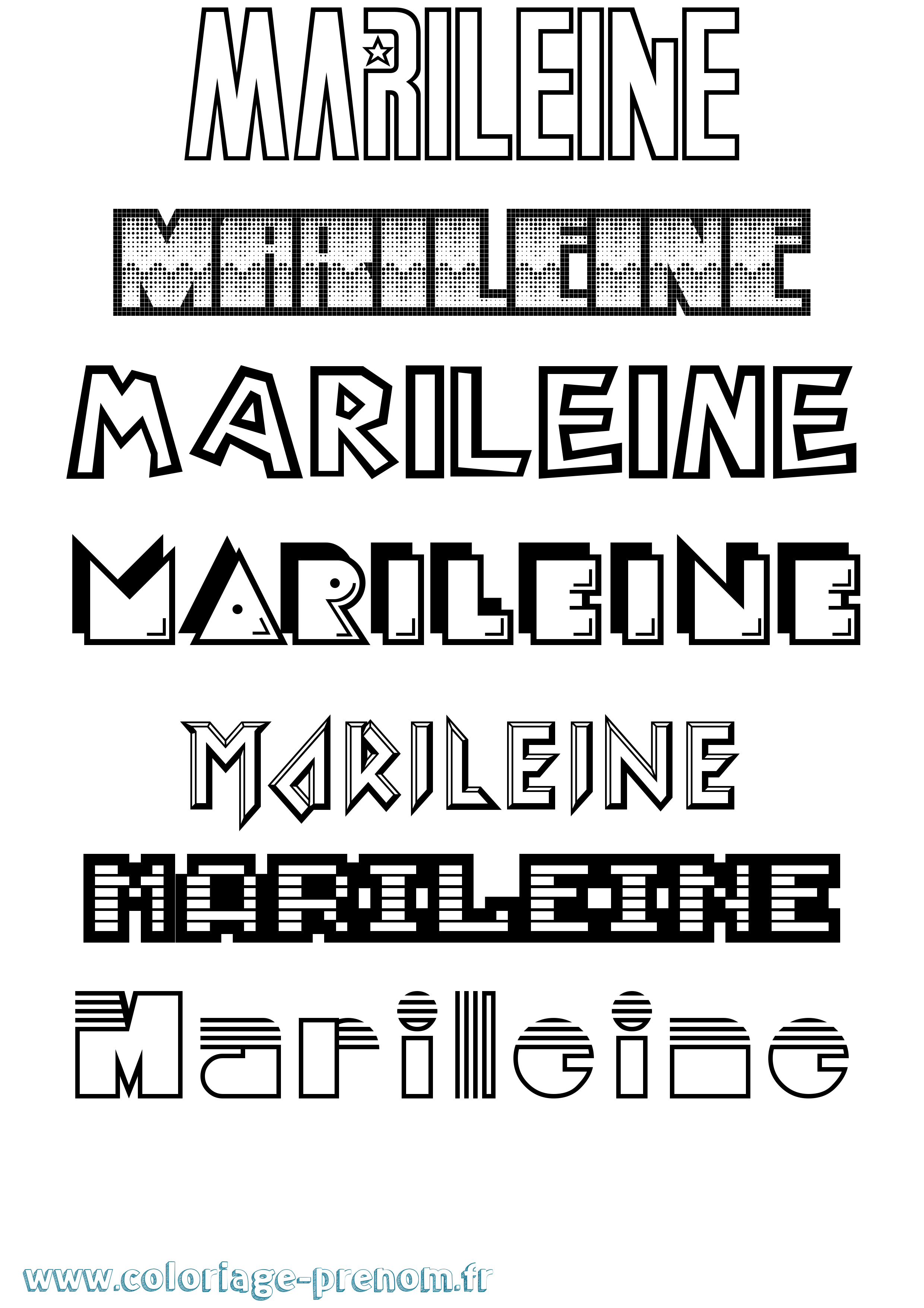 Coloriage Marileine Jeux Vidéos Coloriage prénom Marileine Jeux Vidéos