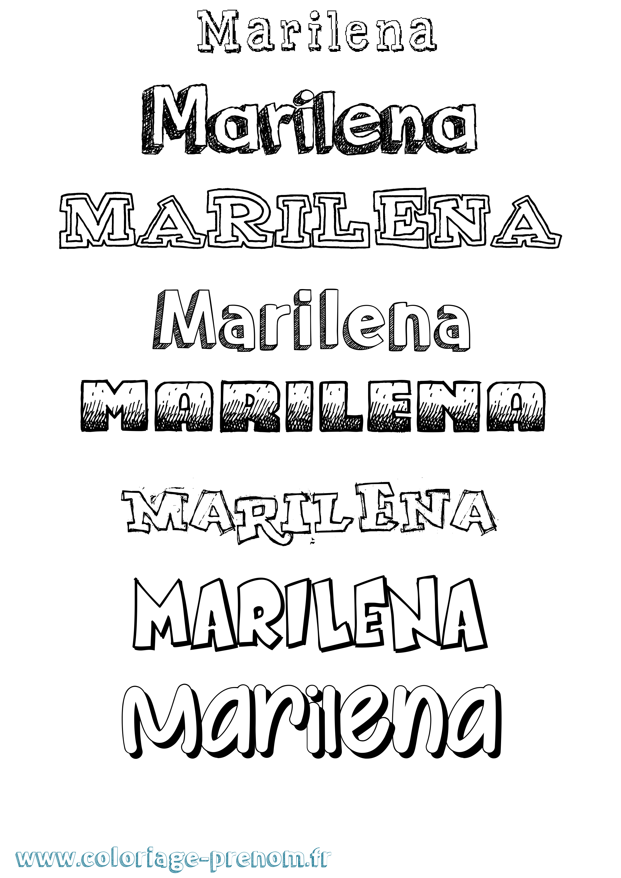 Coloriage Marilena Dessiné Coloriage prénom Marilena Dessiné