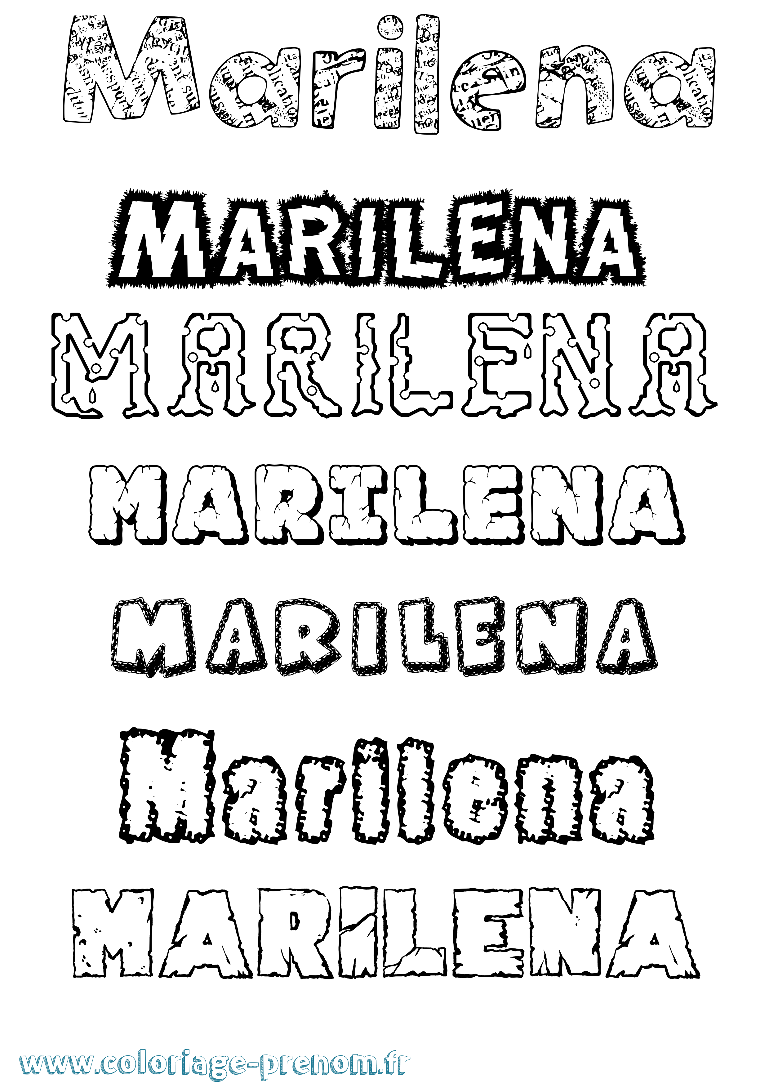 Coloriage Marilena Destructuré Coloriage prénom Marilena Destructuré