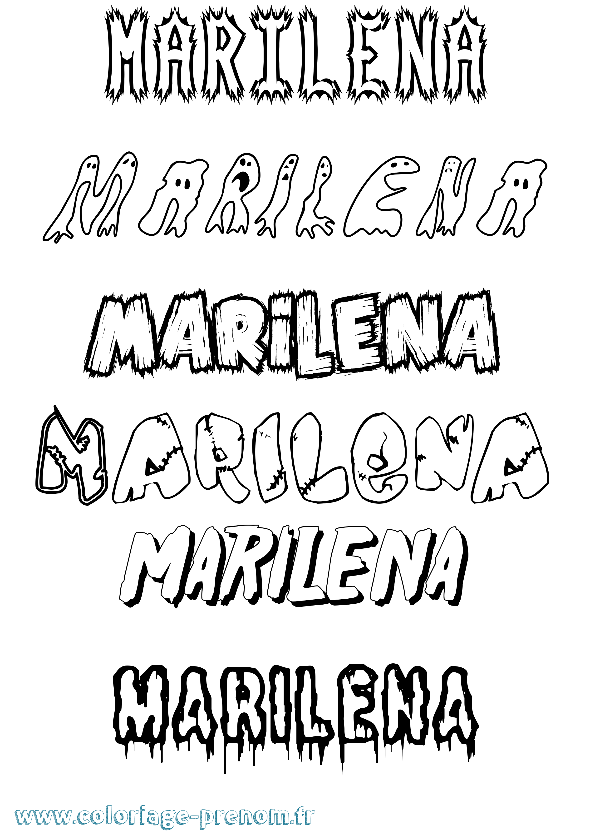 Coloriage Marilena Frisson Coloriage prénom Marilena Frisson