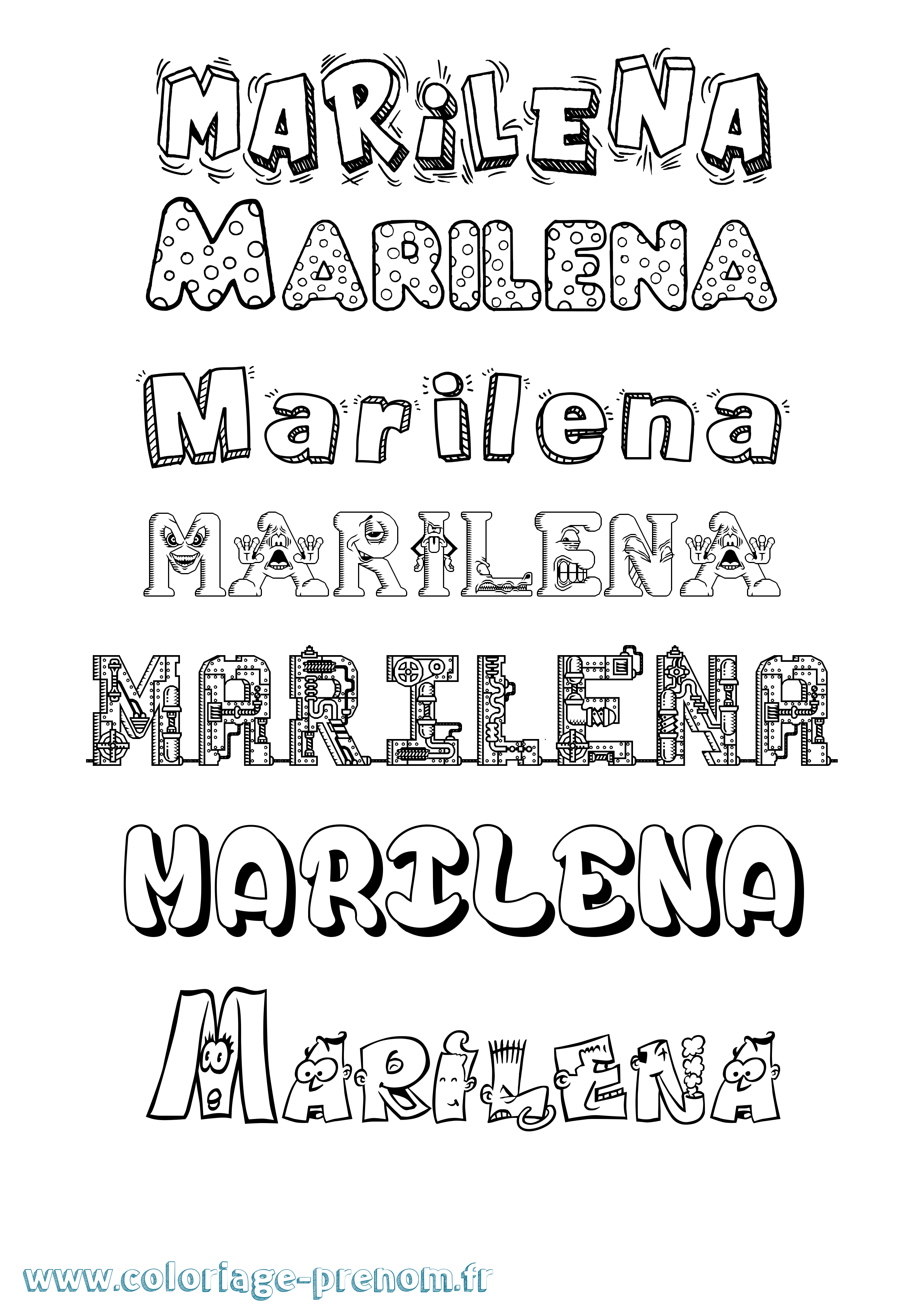Coloriage Marilena Fun Coloriage prénom Marilena Fun