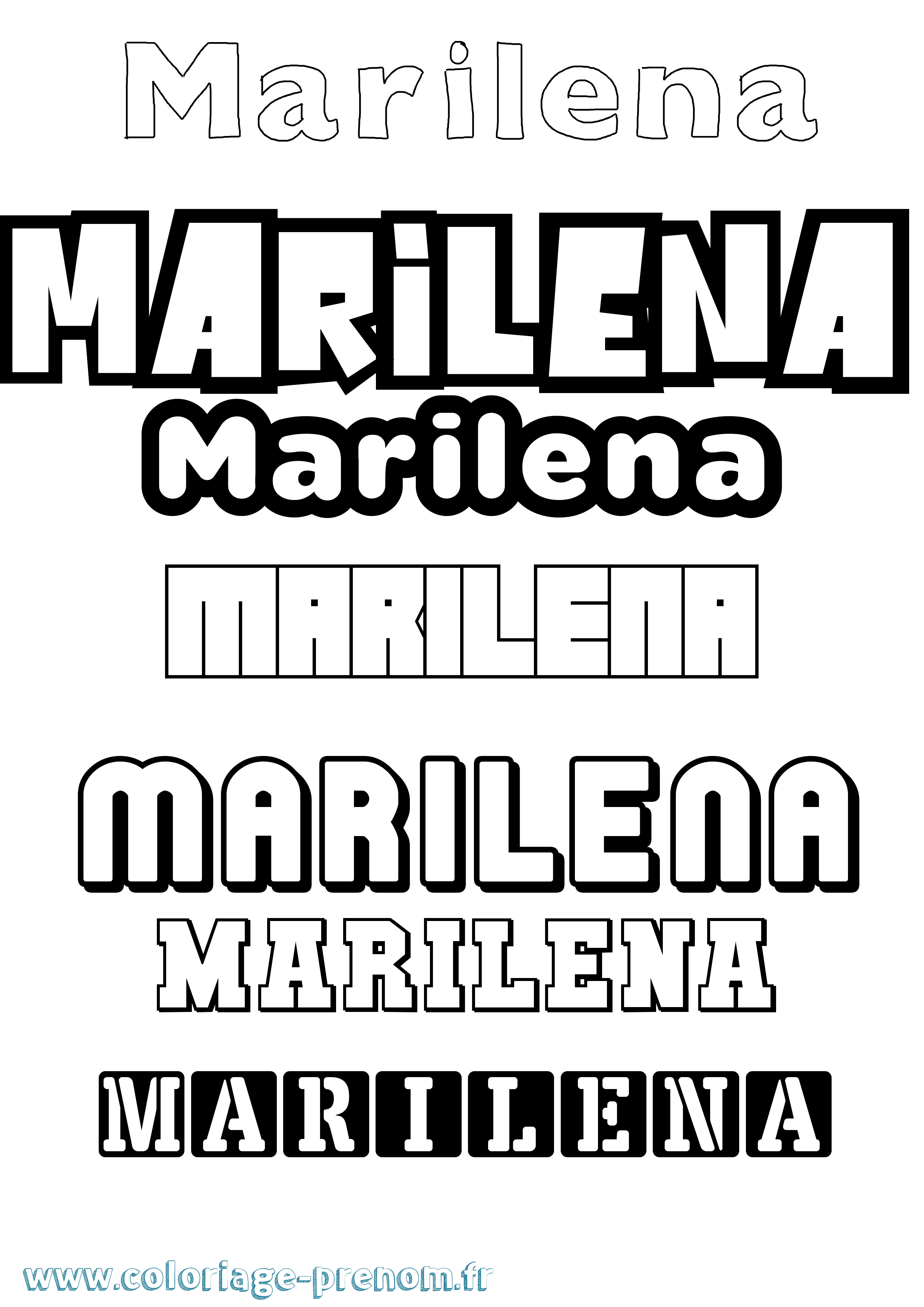 Coloriage Marilena Simple Coloriage prénom Marilena Simple