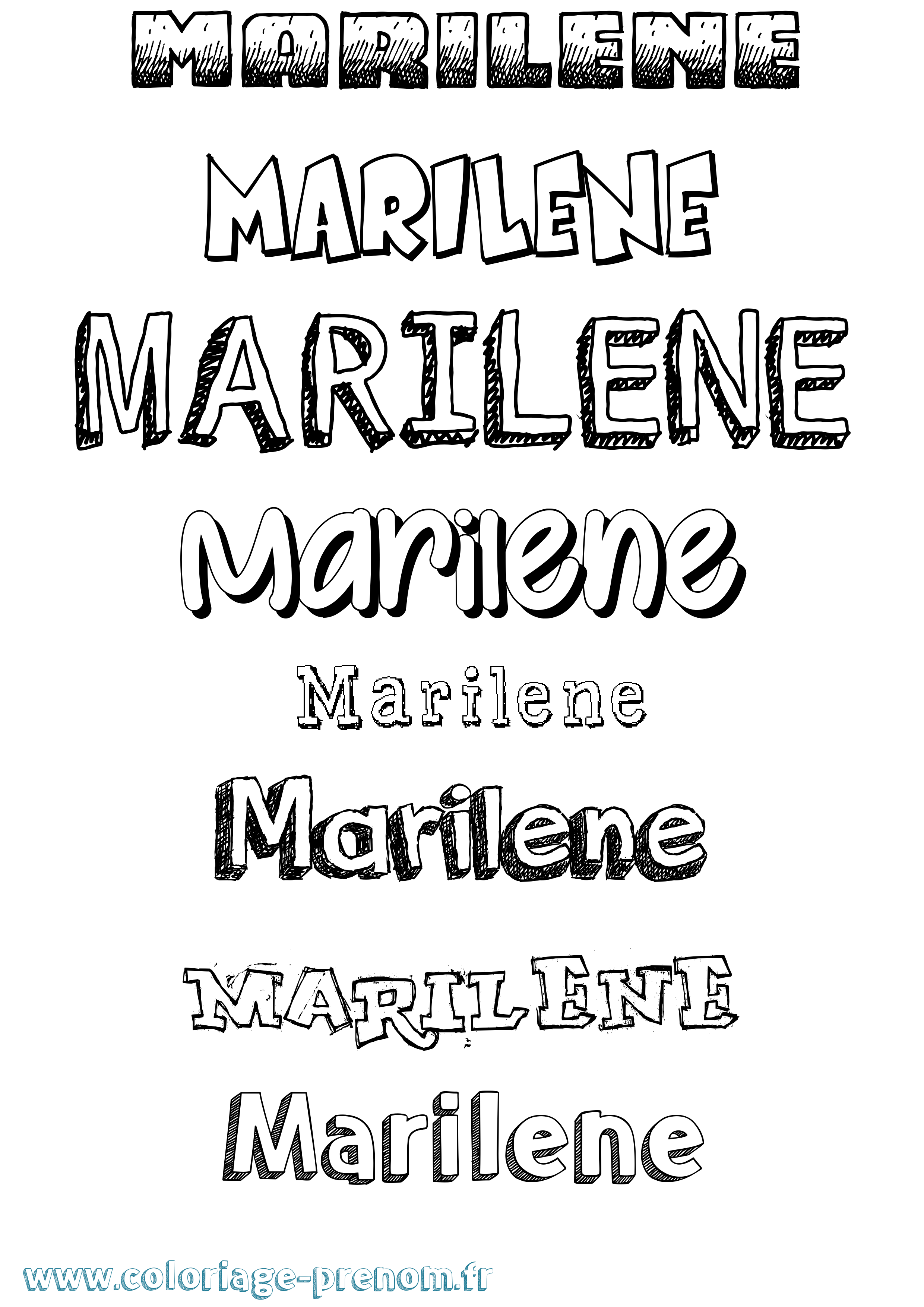 Coloriage Marilene Dessiné Coloriage prénom Marilene Dessiné