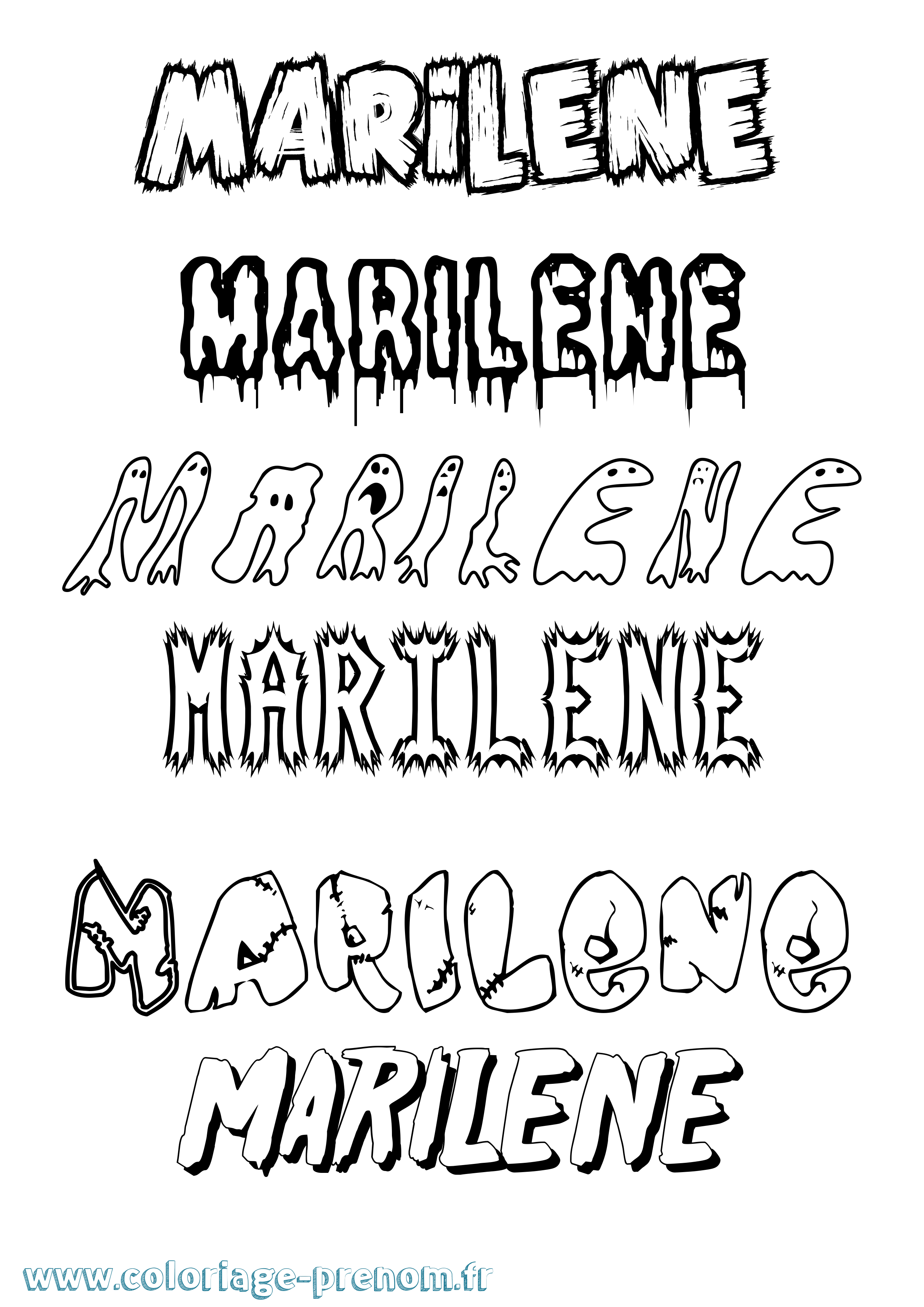 Coloriage Marilene Frisson Coloriage prénom Marilene Frisson