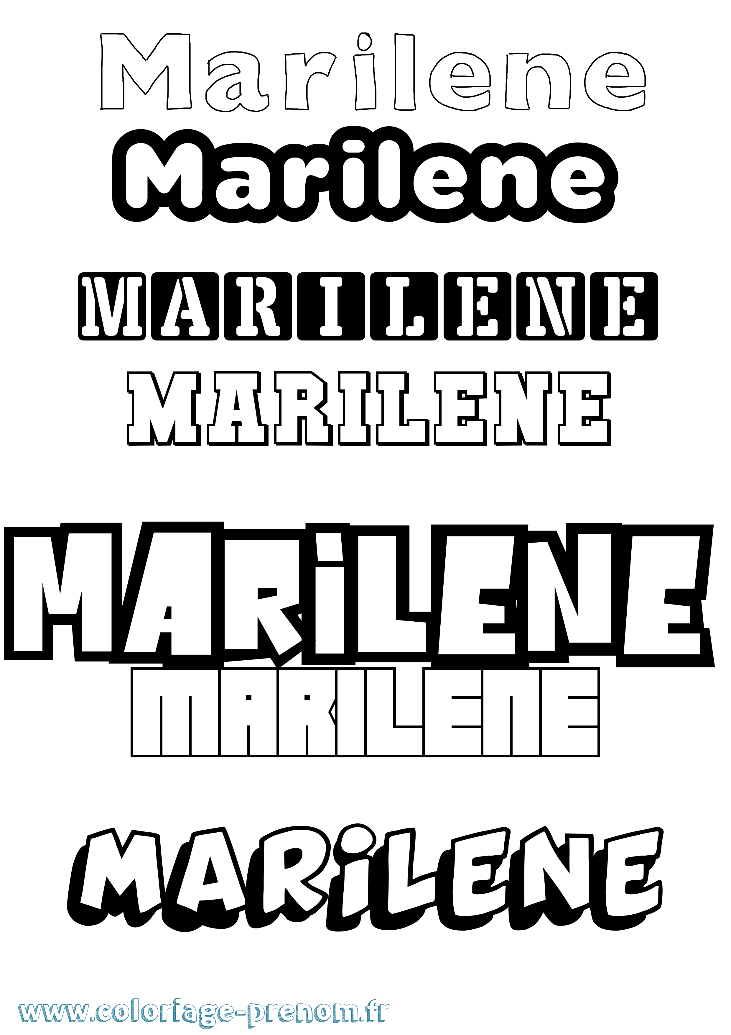 Coloriage Marilene Simple Coloriage prénom Marilene Simple