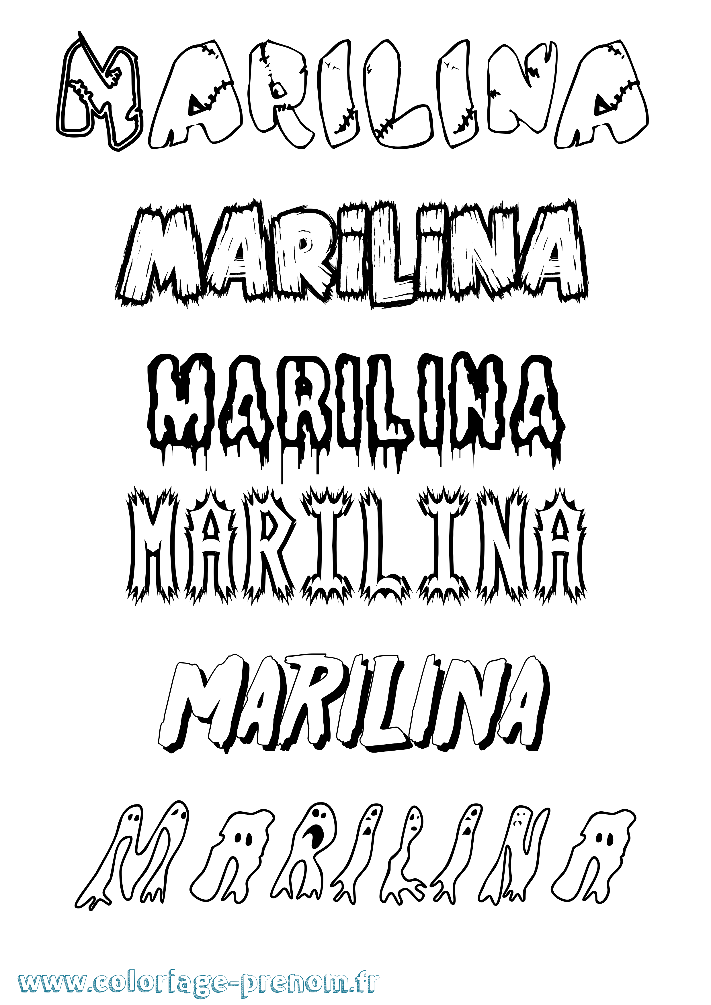 Coloriage Marilina Frisson Coloriage prénom Marilina Frisson