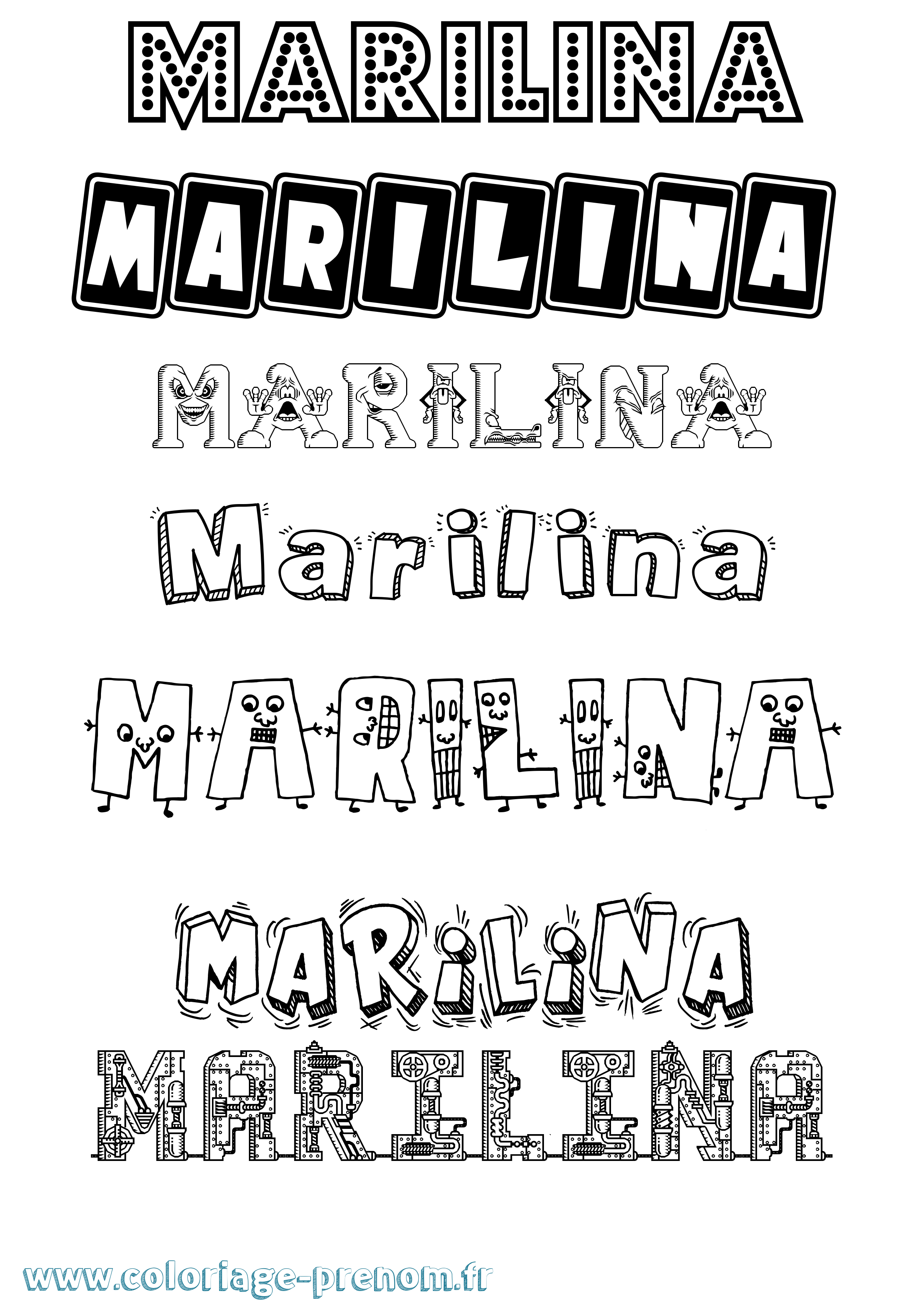 Coloriage Marilina Fun Coloriage prénom Marilina Fun