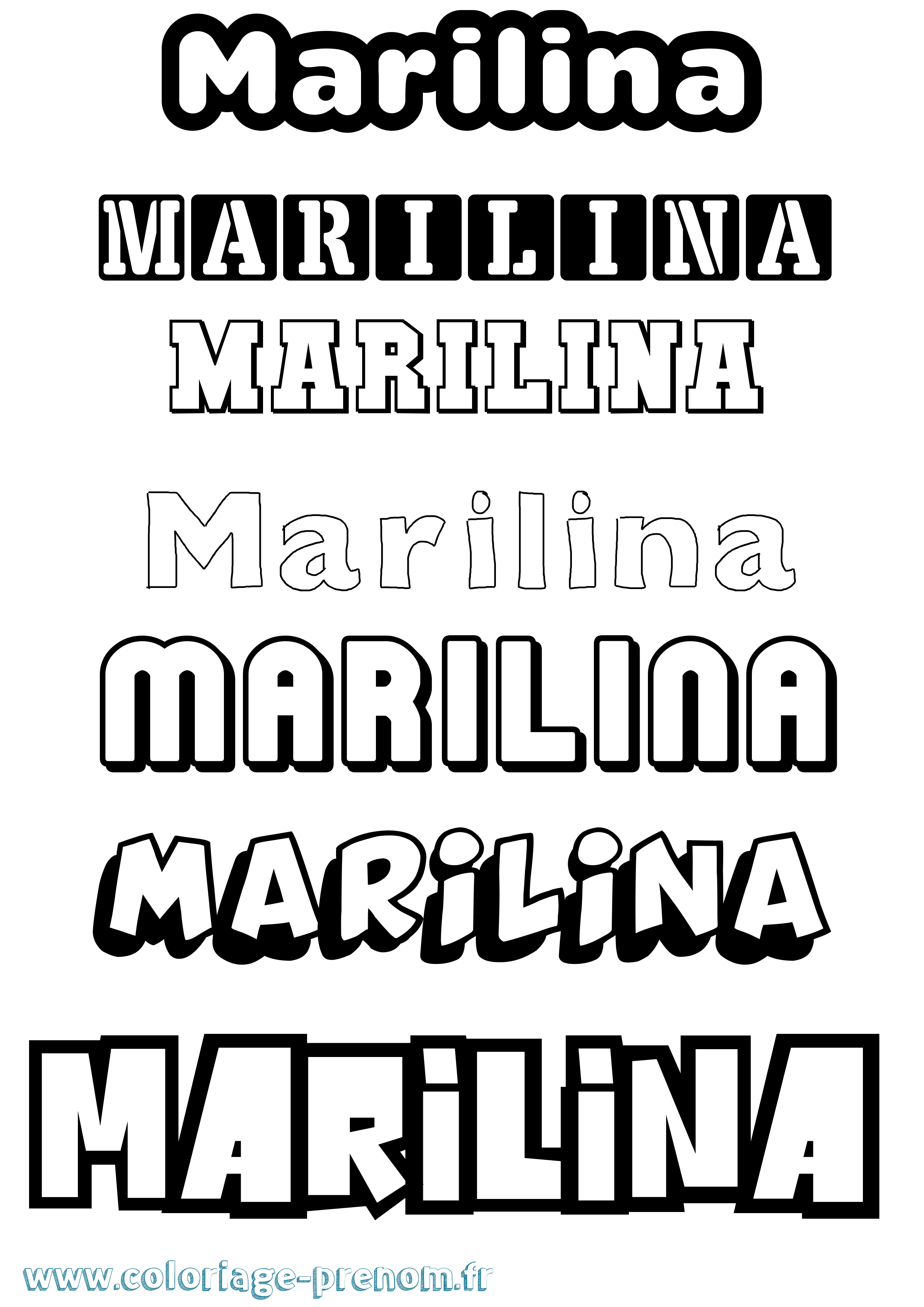 Coloriage Marilina Simple Coloriage prénom Marilina Simple