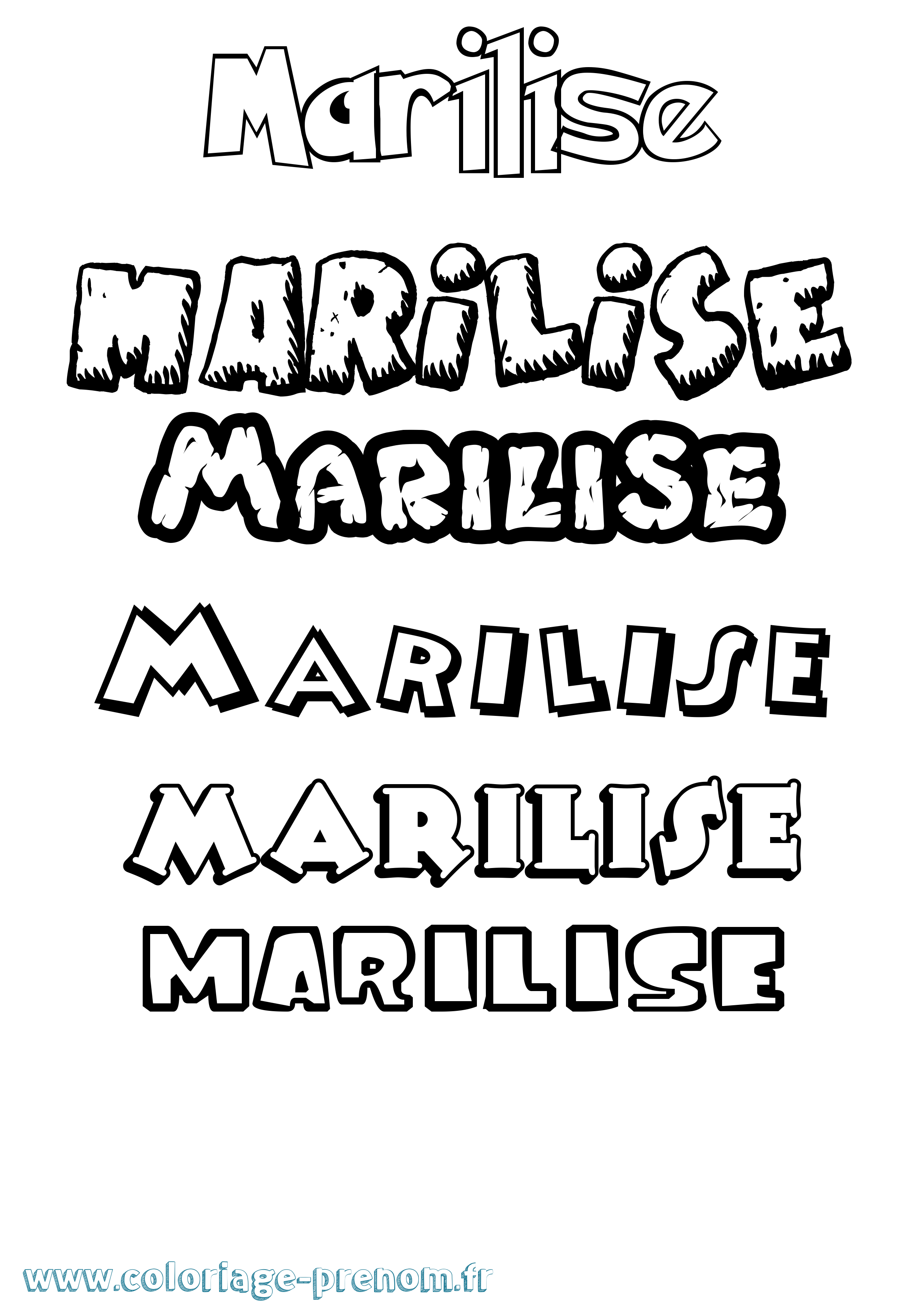 Coloriage Marilise Dessin Animé Coloriage prénom Marilise Dessin Animé