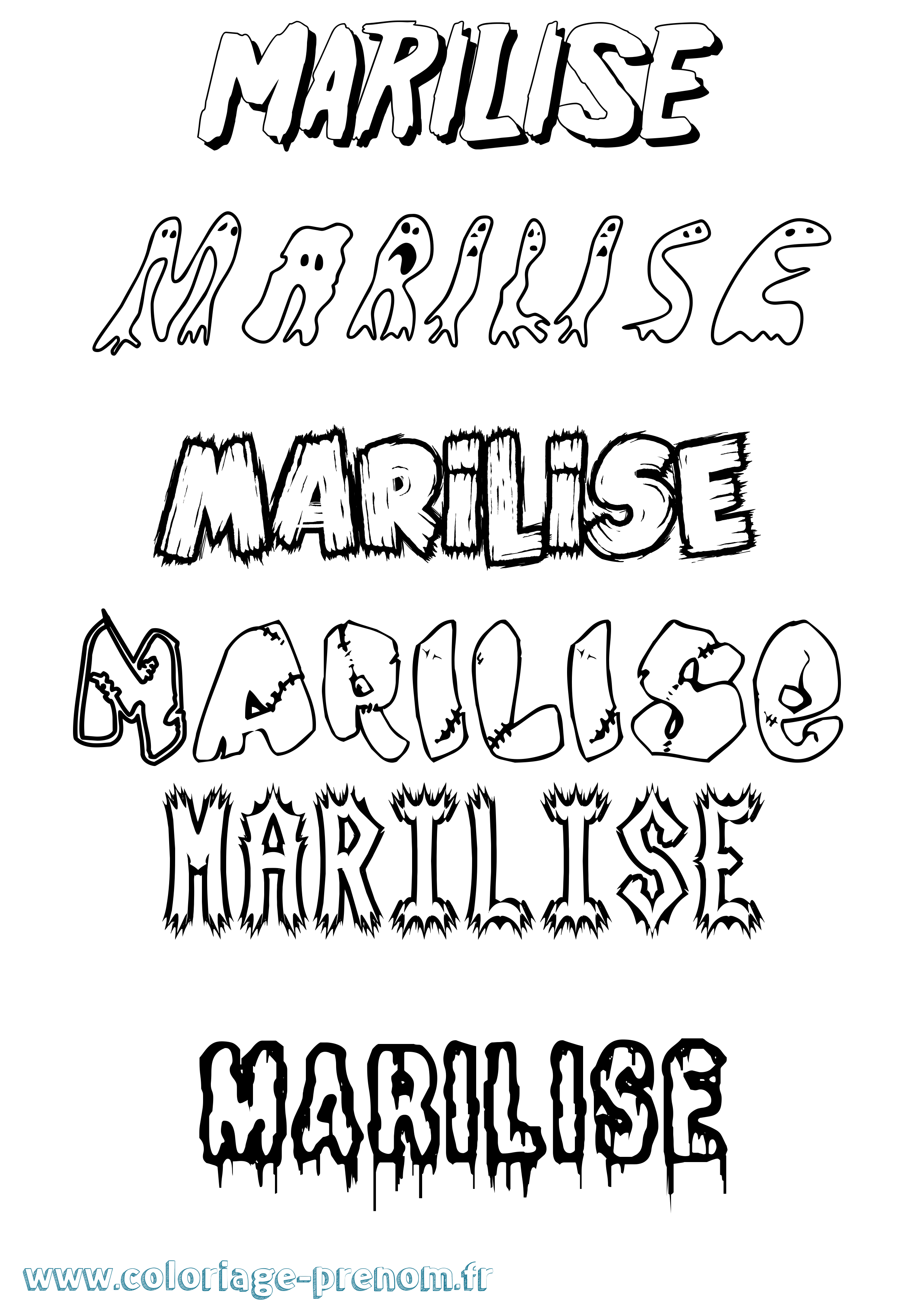 Coloriage Marilise Frisson Coloriage prénom Marilise Frisson