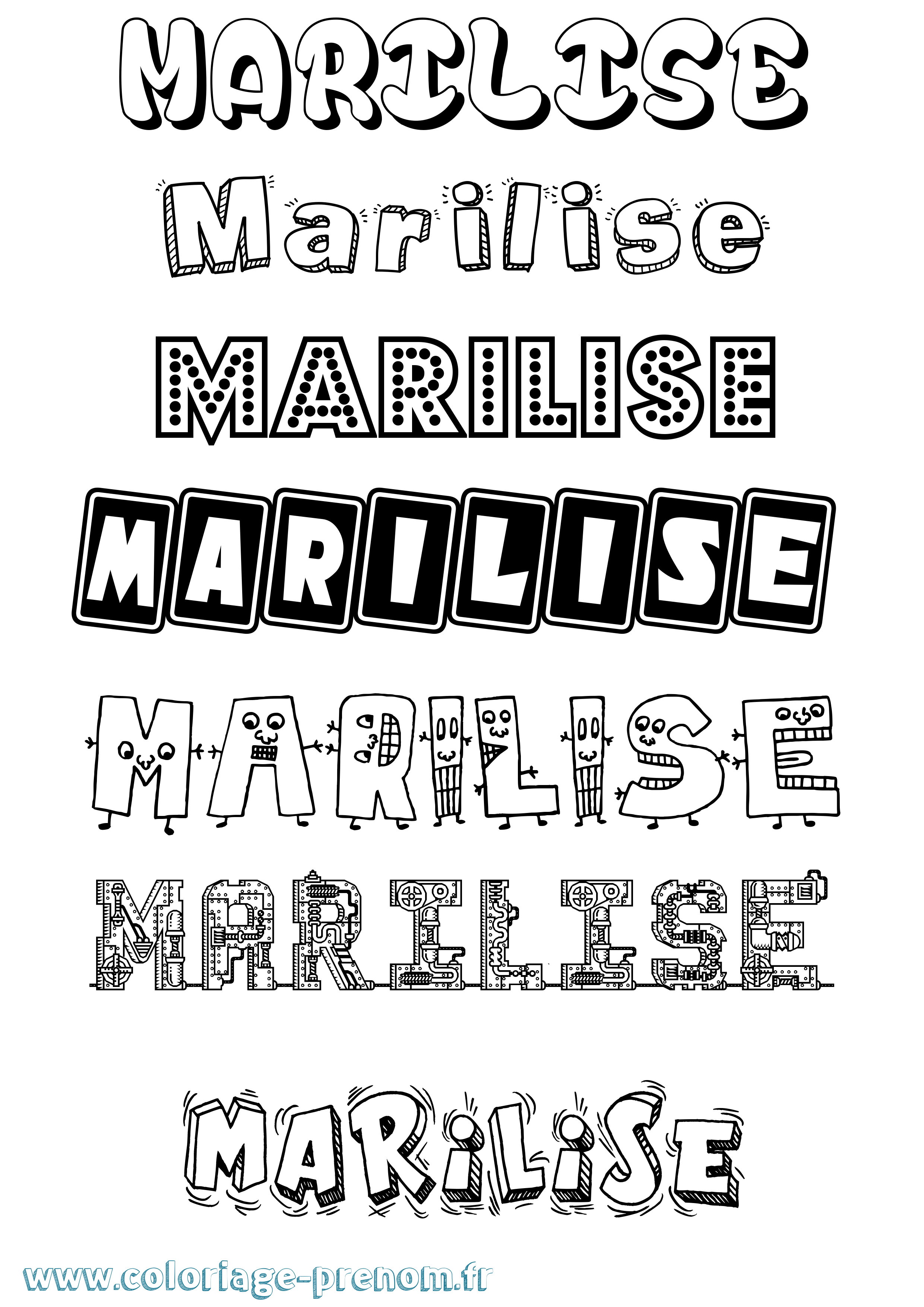 Coloriage Marilise Fun Coloriage prénom Marilise Fun