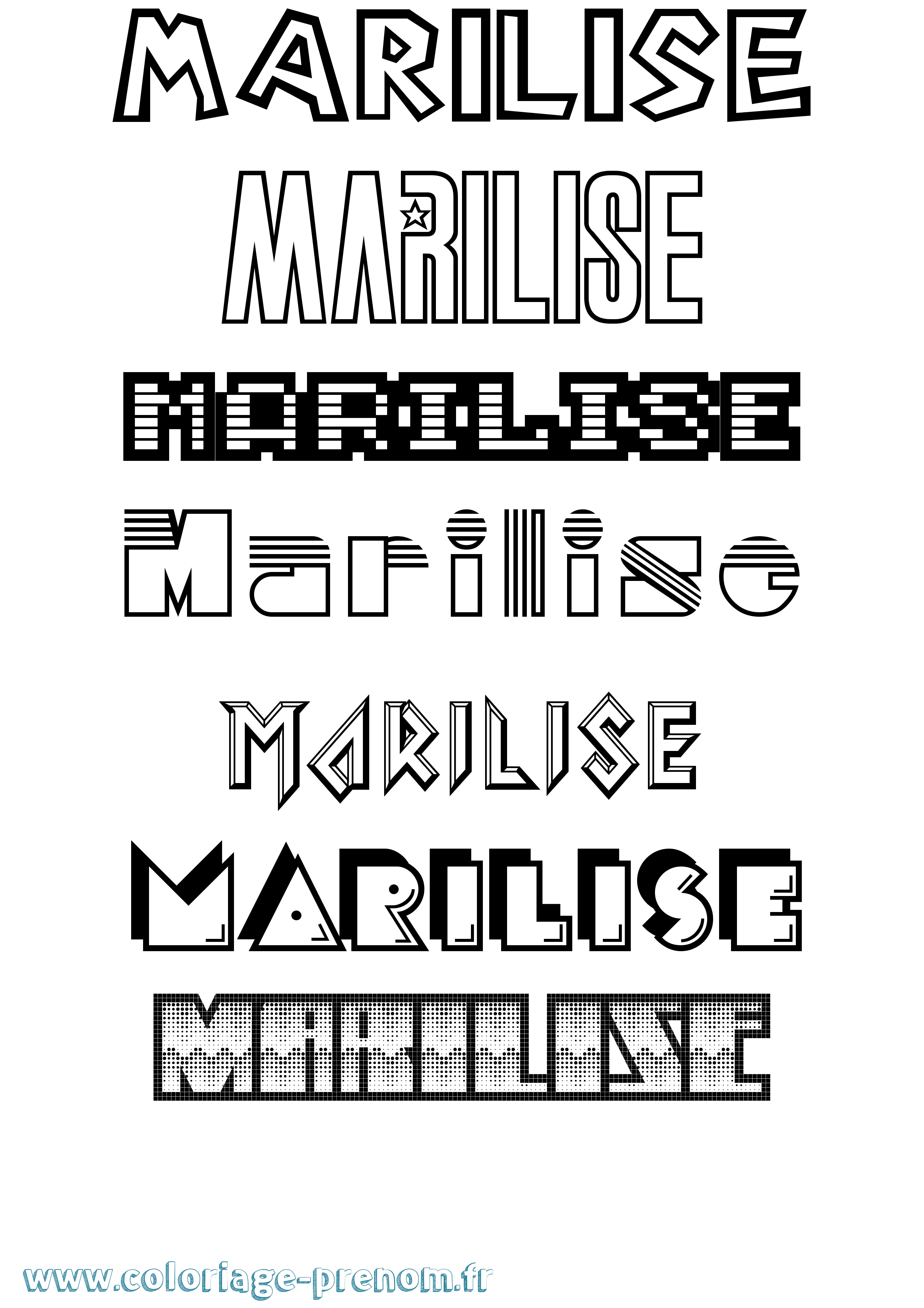Coloriage Marilise Jeux Vidéos Coloriage prénom Marilise Jeux Vidéos
