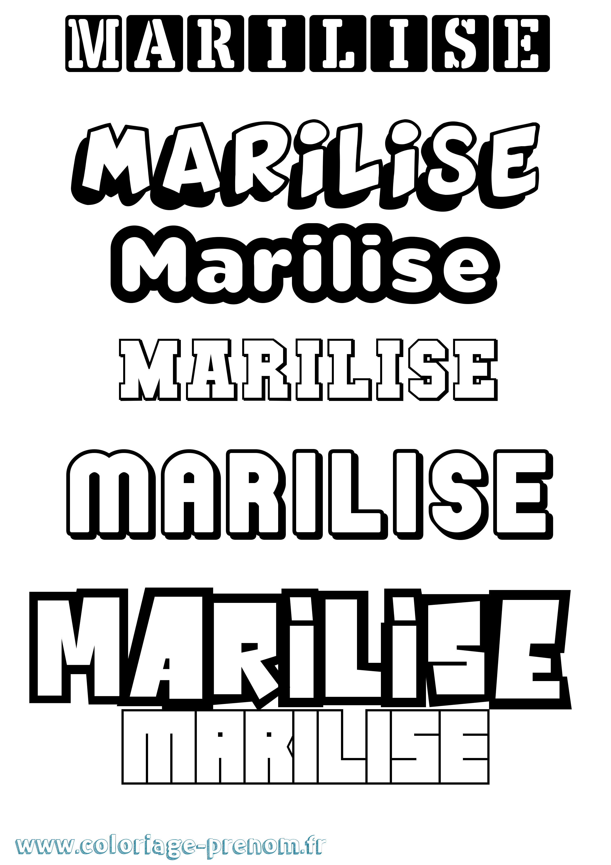 Coloriage Marilise Simple Coloriage prénom Marilise Simple