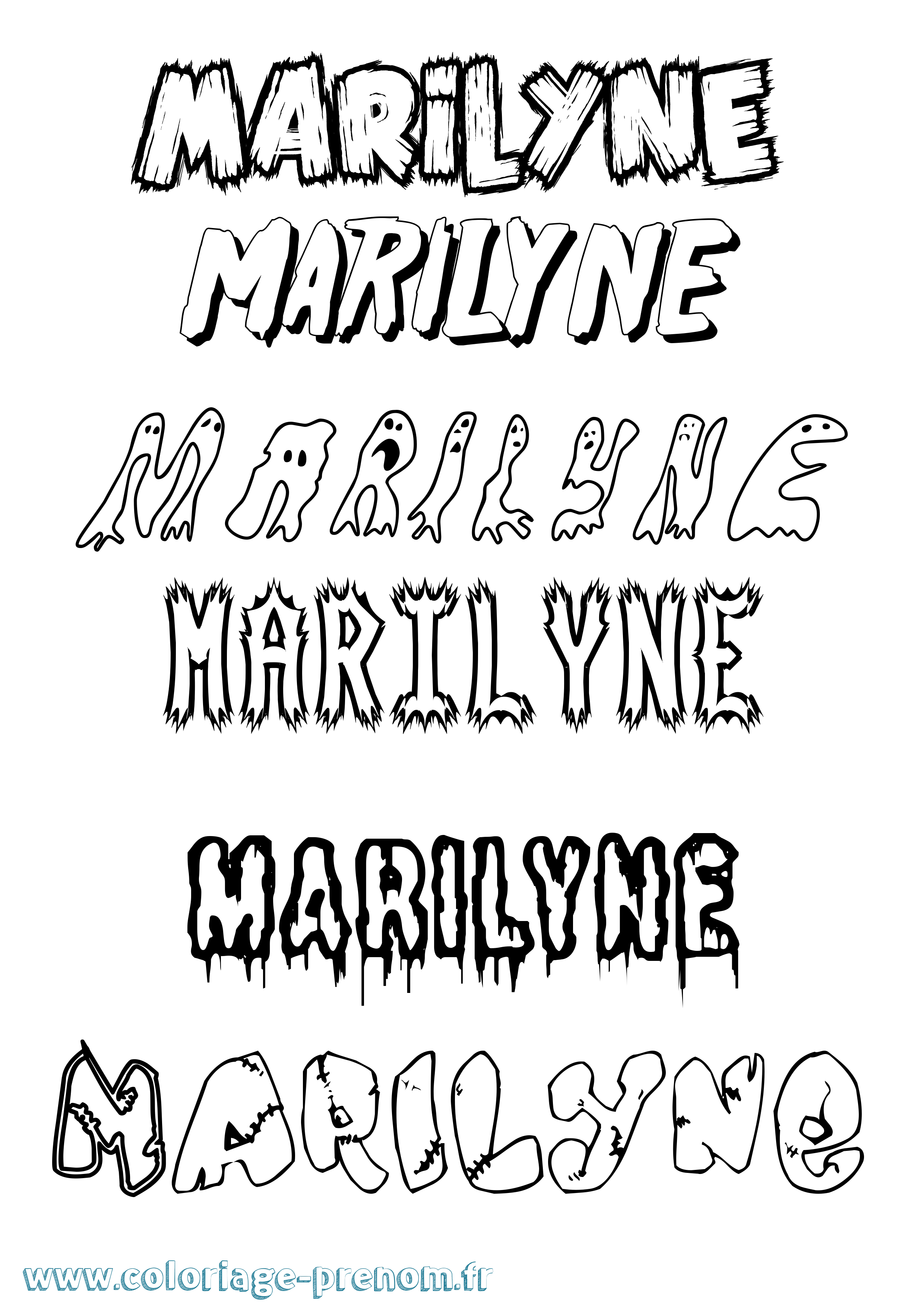 Coloriage Marilyne Frisson Coloriage prénom Marilyne Frisson