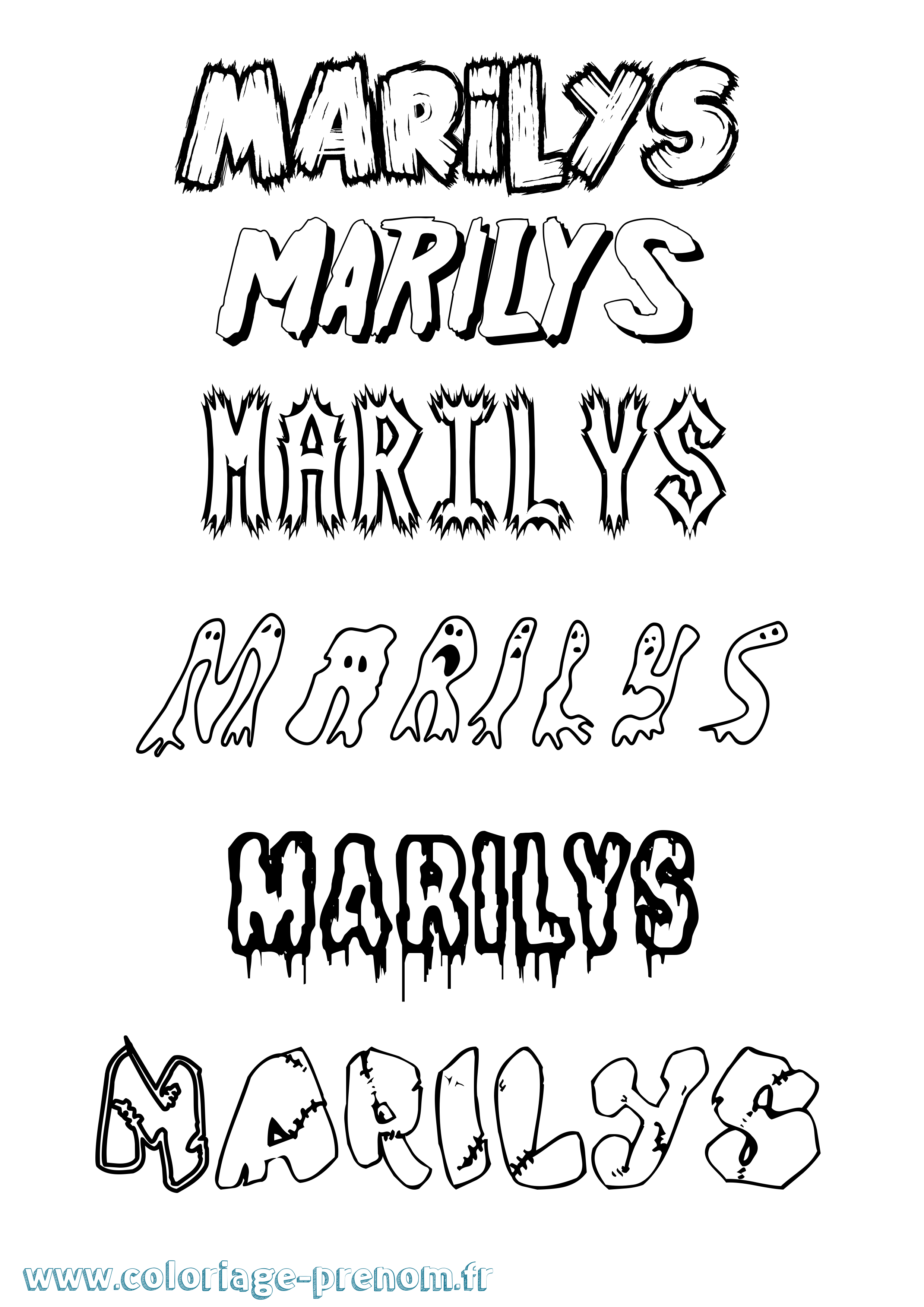 Coloriage Marilys Frisson Coloriage prénom Marilys Frisson
