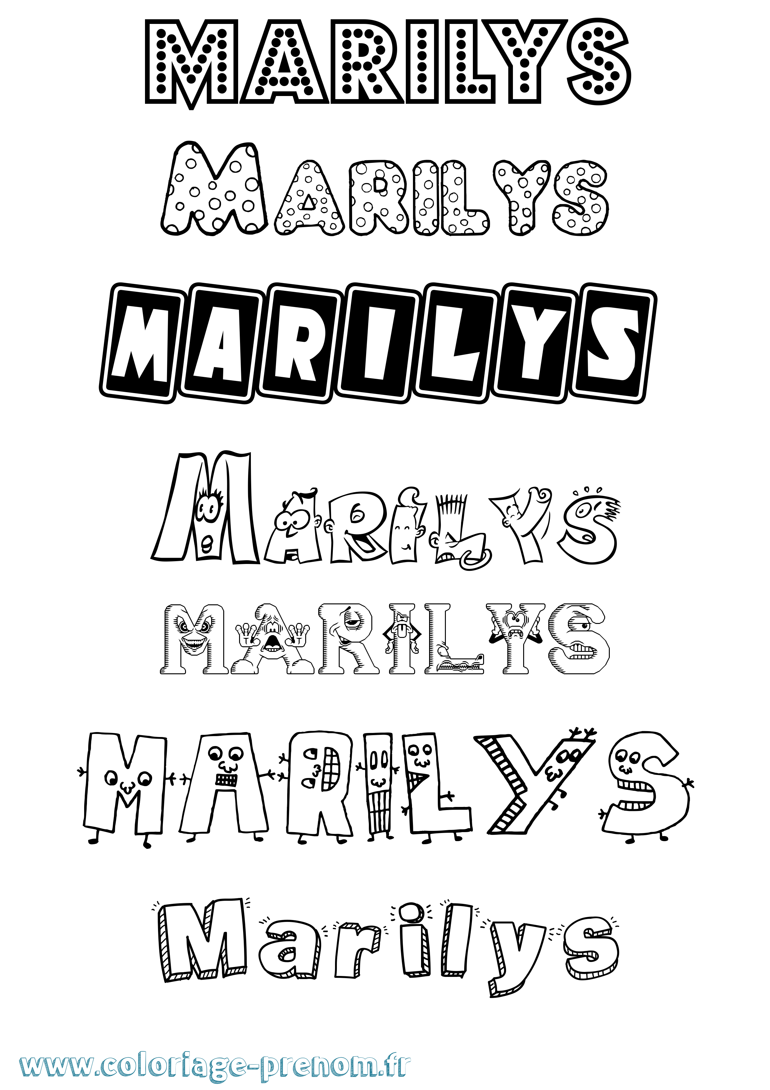 Coloriage Marilys Fun Coloriage prénom Marilys Fun