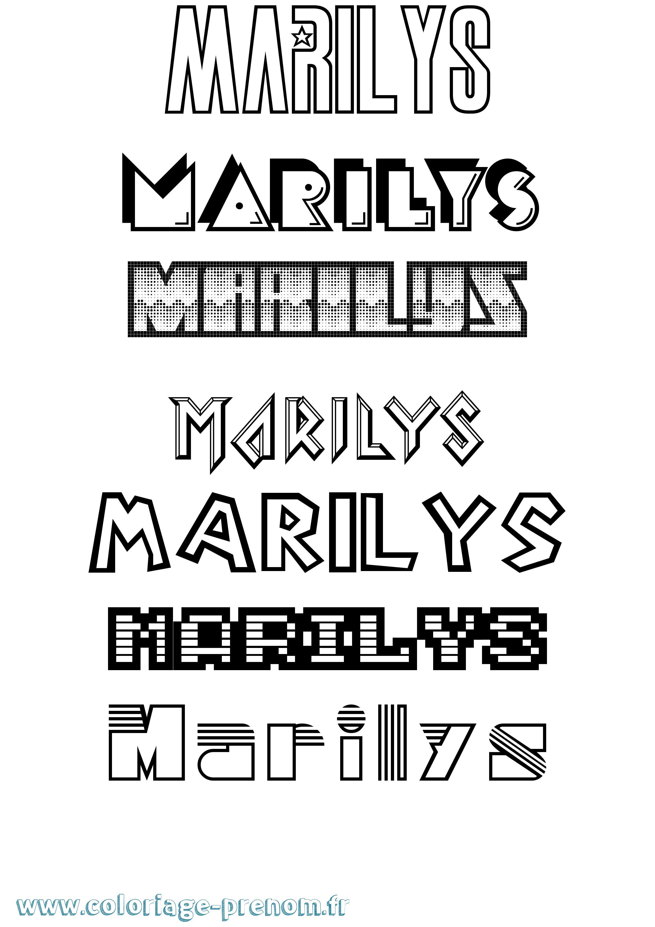 Coloriage Marilys Jeux Vidéos Coloriage prénom Marilys Jeux Vidéos