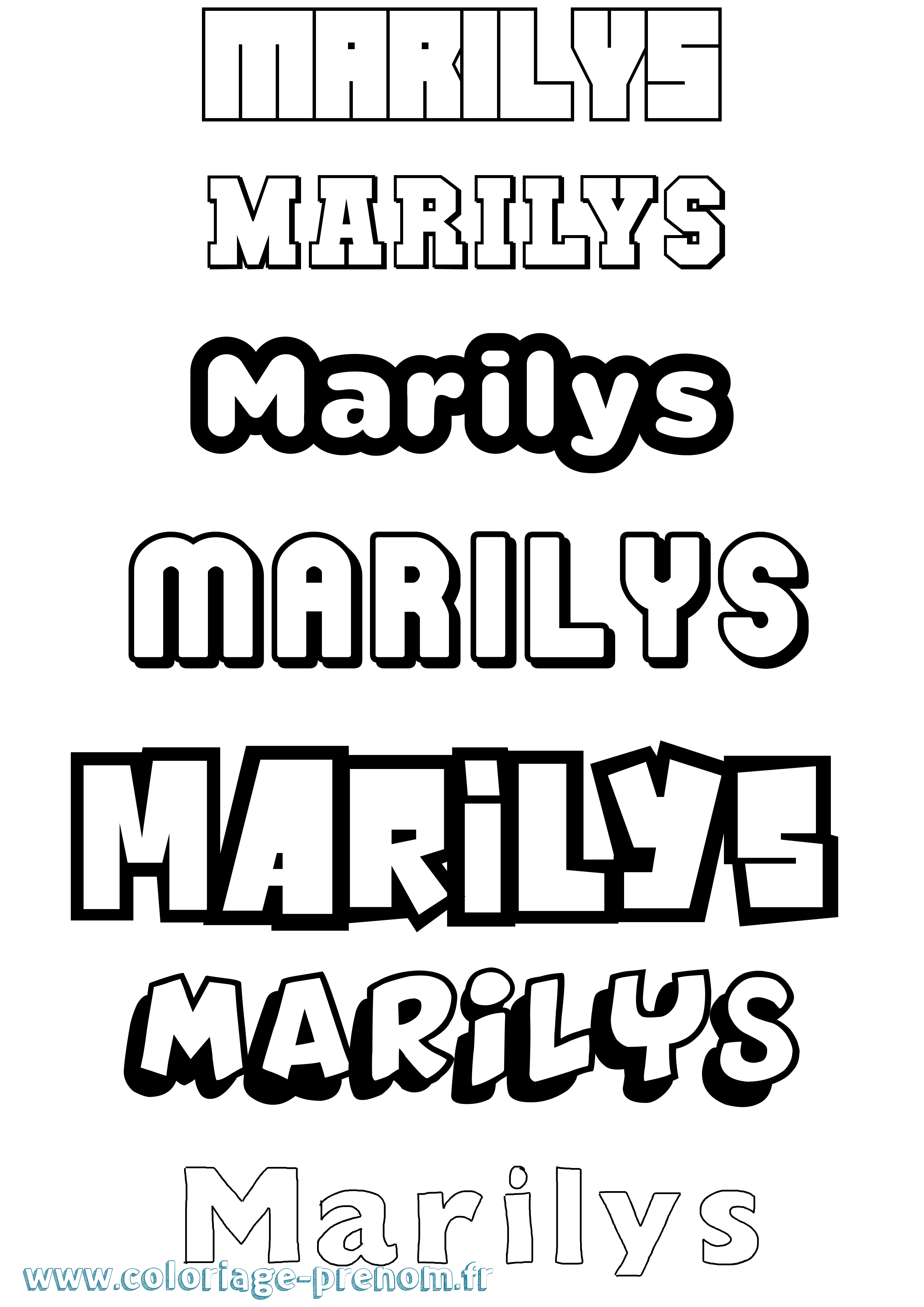 Coloriage Marilys Simple Coloriage prénom Marilys Simple