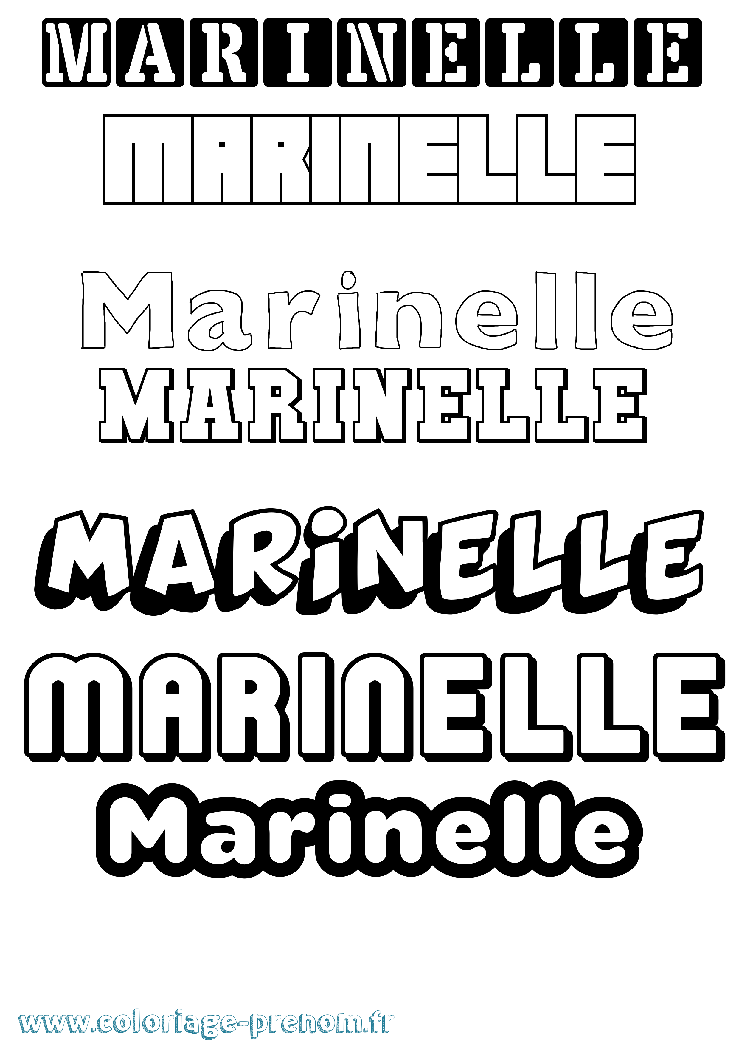 Coloriage Marinelle Simple Coloriage prénom Marinelle Simple