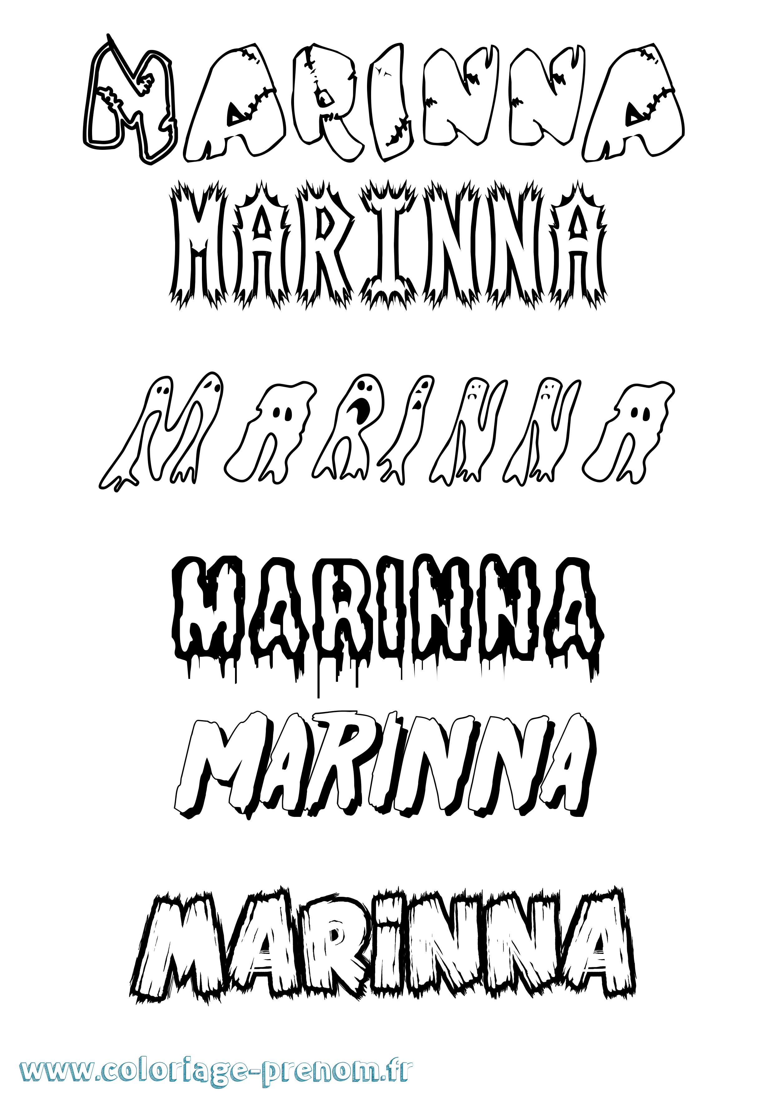 Coloriage Marinna Frisson Coloriage prénom Marinna Frisson