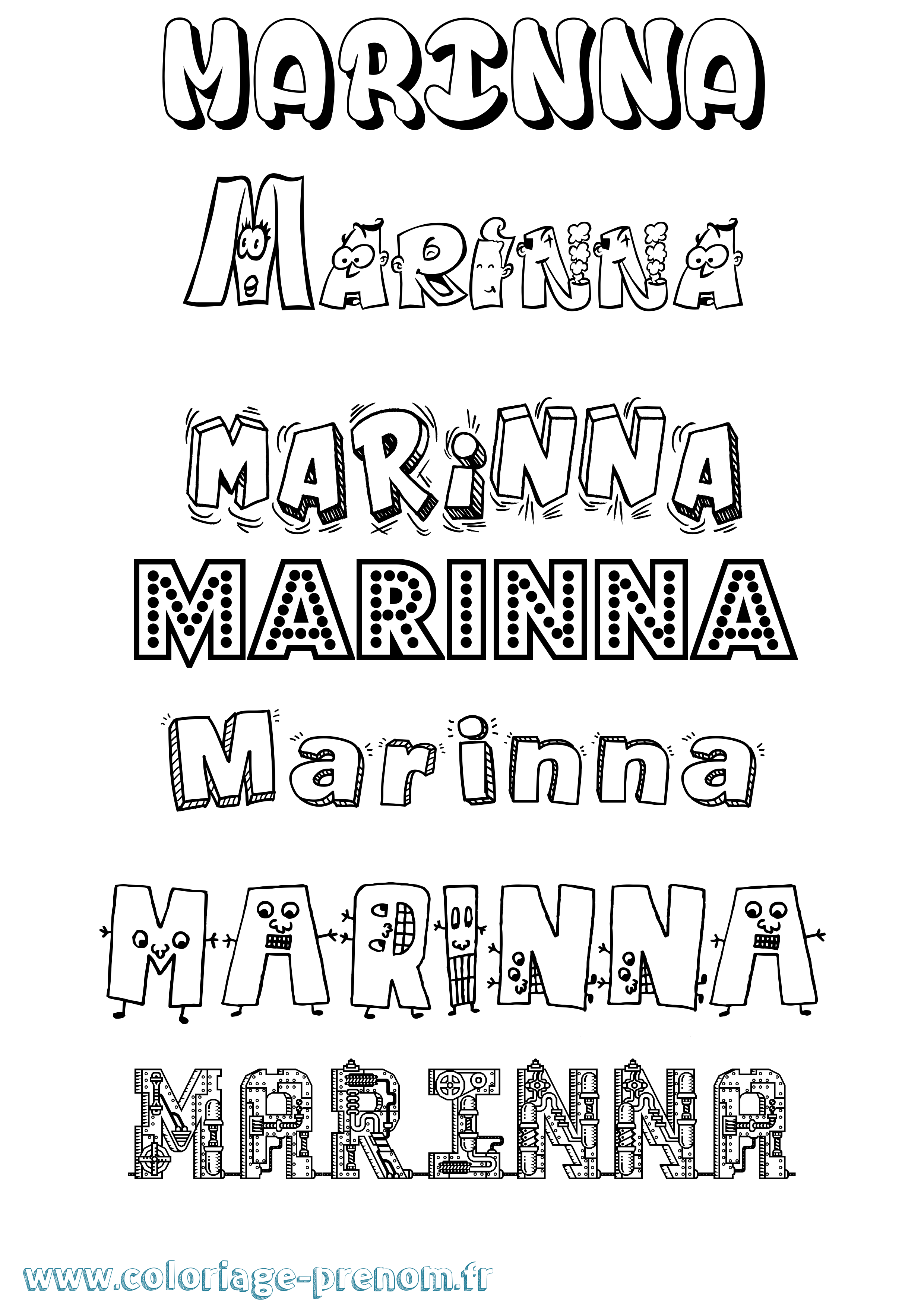 Coloriage Marinna Fun Coloriage prénom Marinna Fun