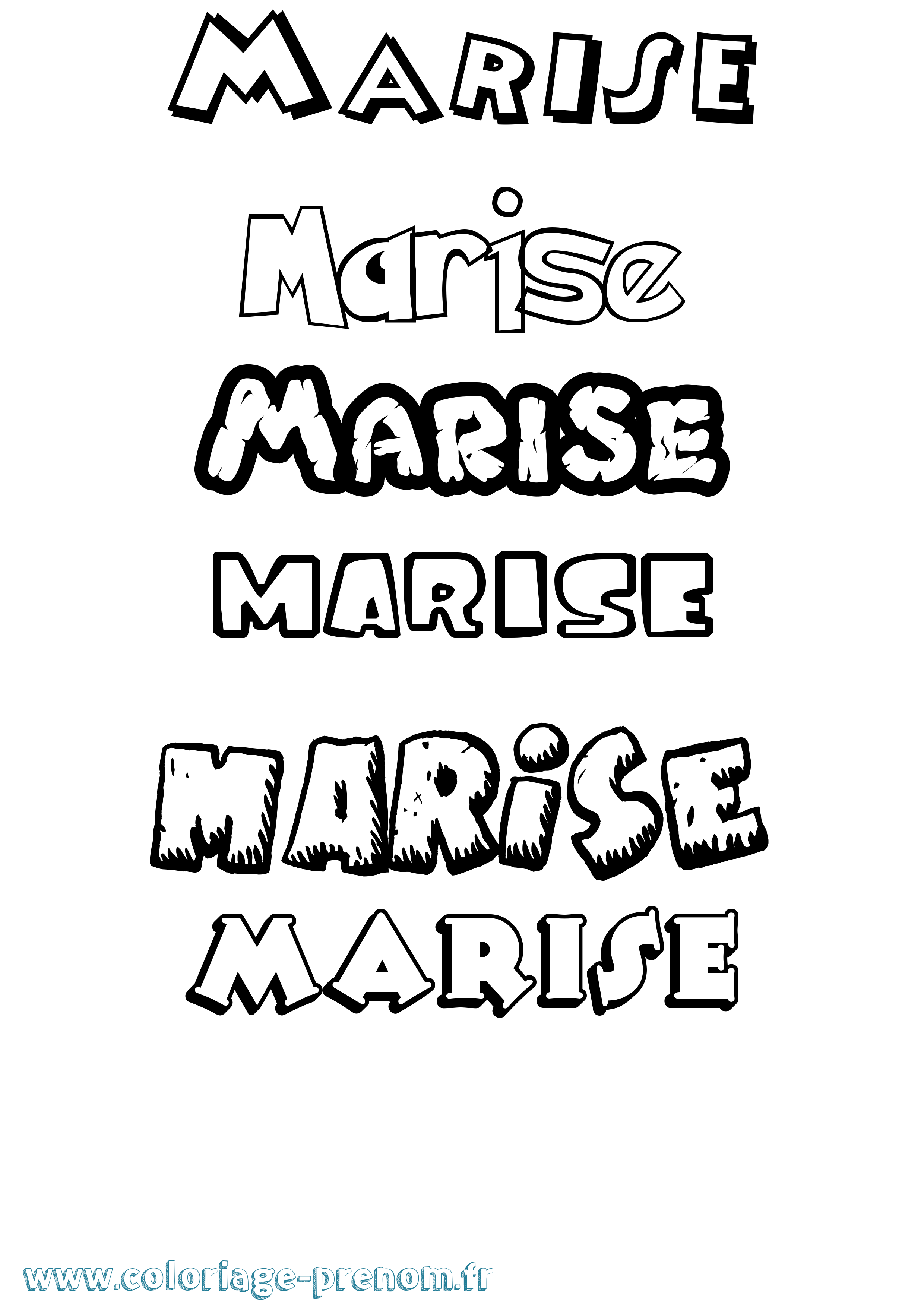 Coloriage Marise Dessin Animé Coloriage prénom Marise Dessin Animé