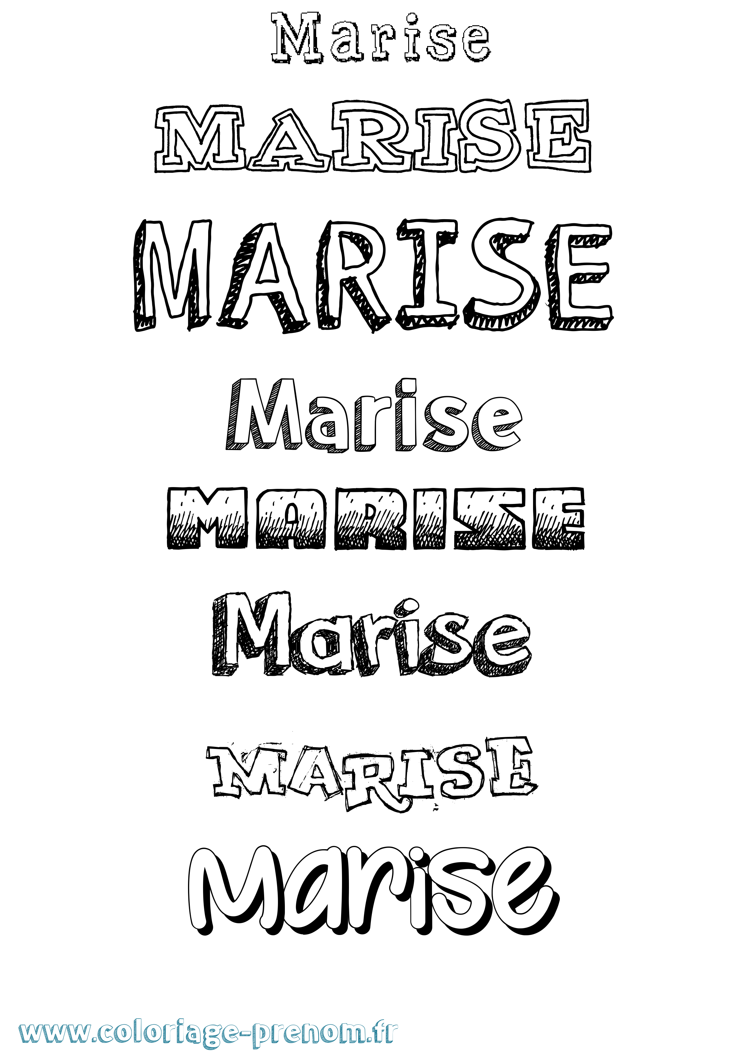 Coloriage Marise Dessiné Coloriage prénom Marise Dessiné