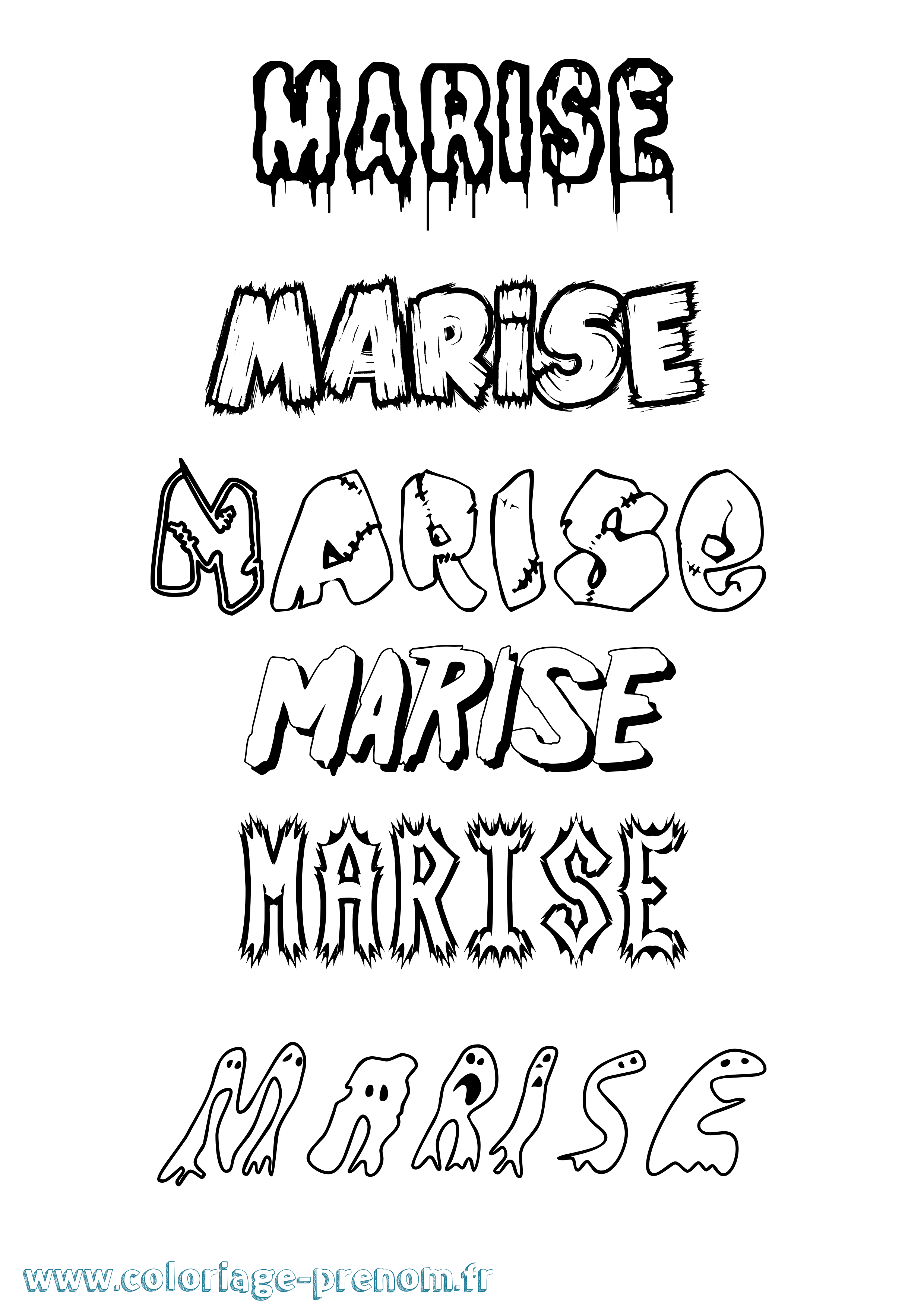 Coloriage Marise Frisson Coloriage prénom Marise Frisson