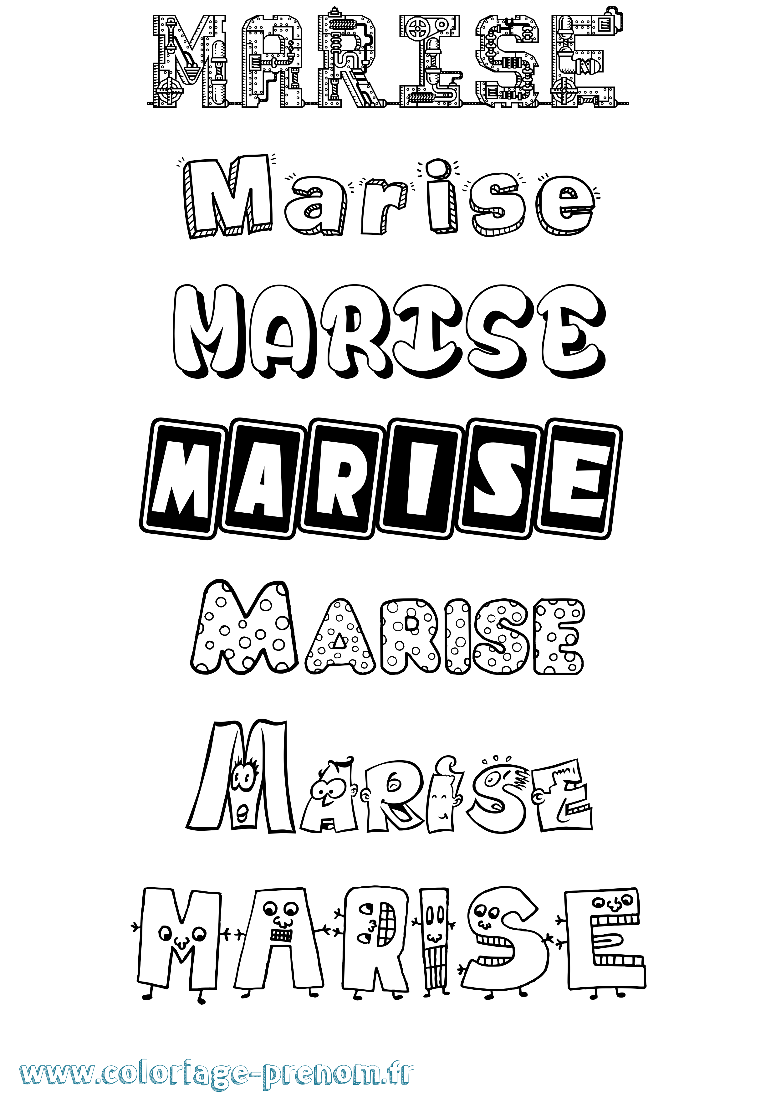 Coloriage Marise Fun Coloriage prénom Marise Fun