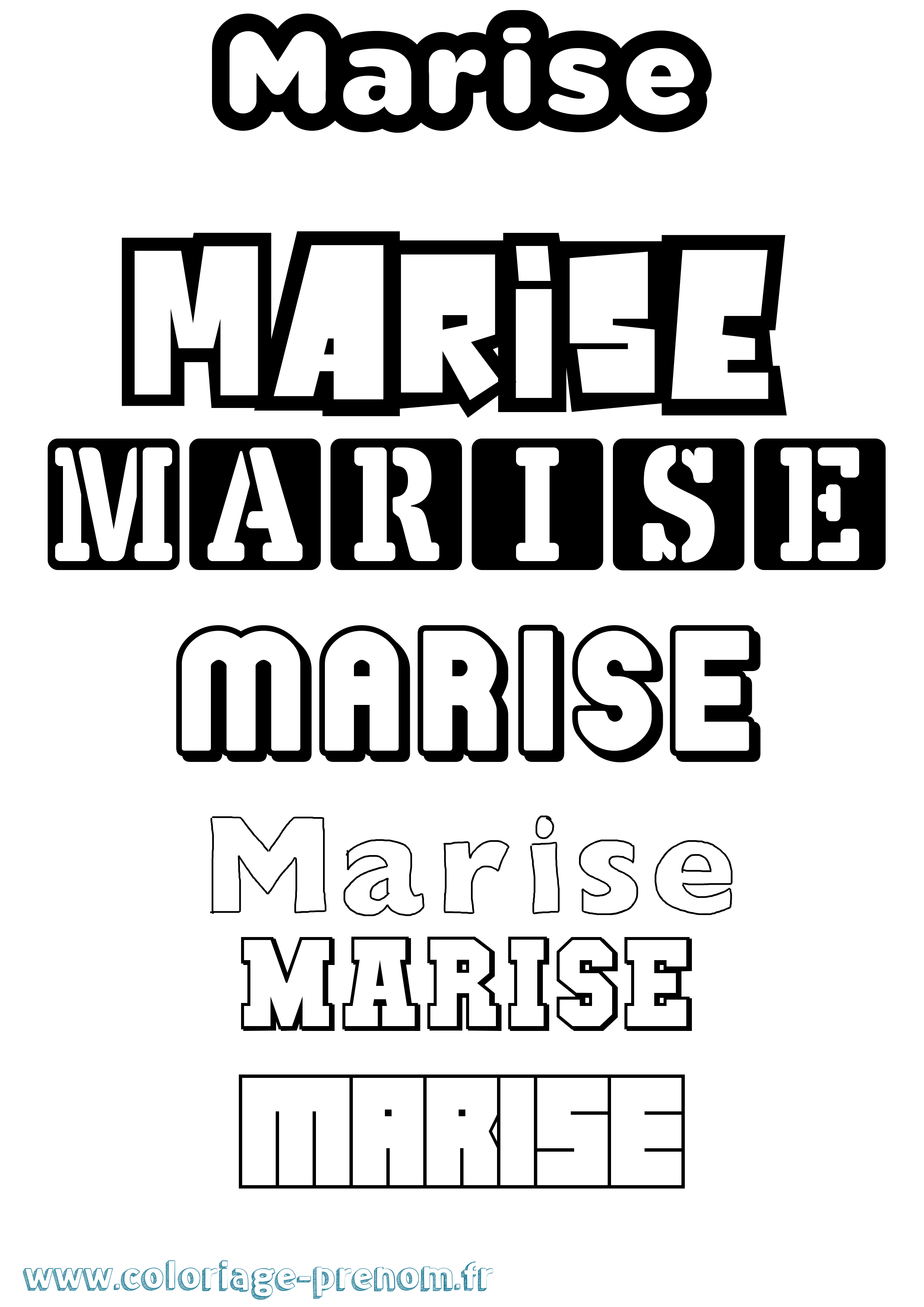 Coloriage Marise Simple Coloriage prénom Marise Simple