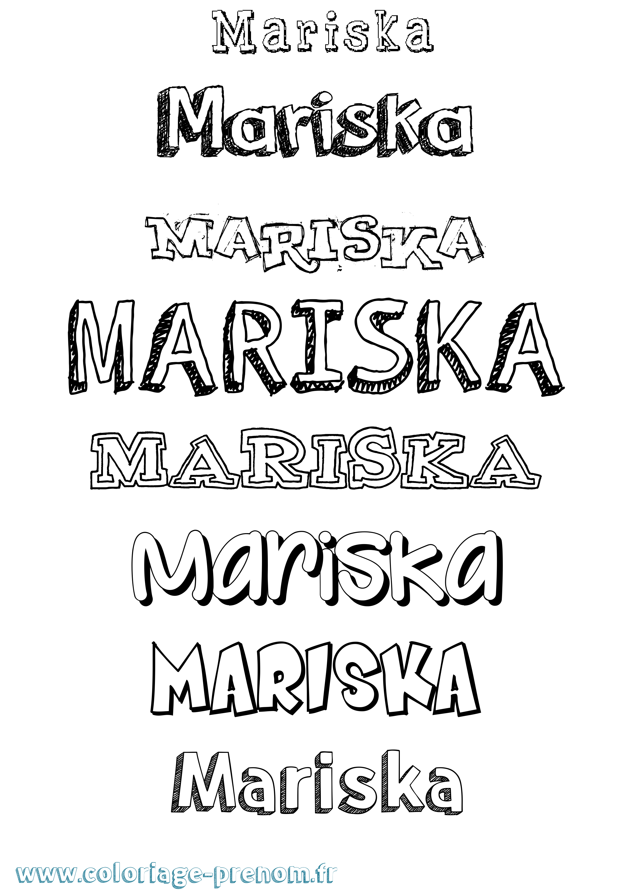 Coloriage Mariska Dessiné Coloriage prénom Mariska Dessiné