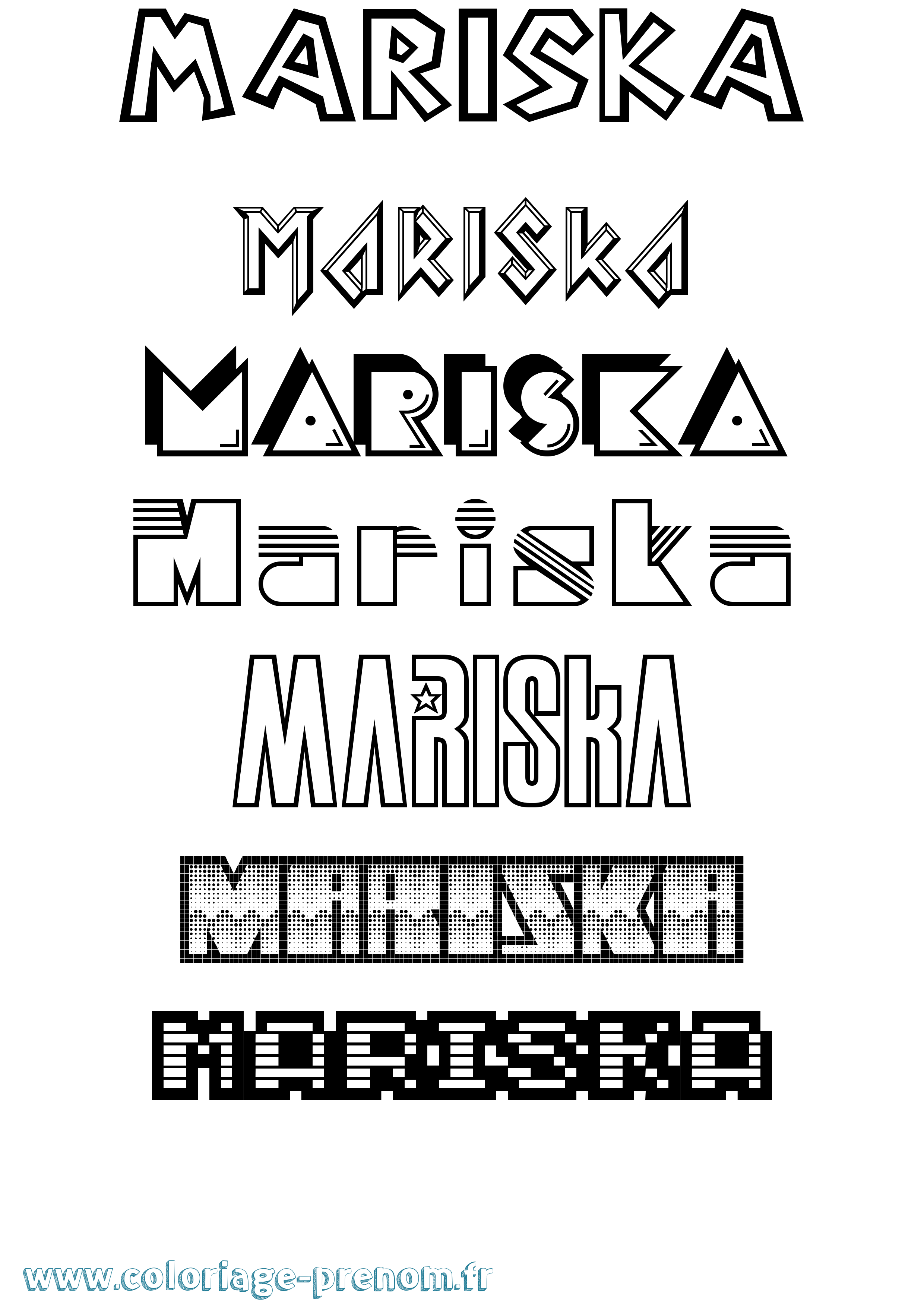 Coloriage Mariska Jeux Vidéos Coloriage prénom Mariska Jeux Vidéos