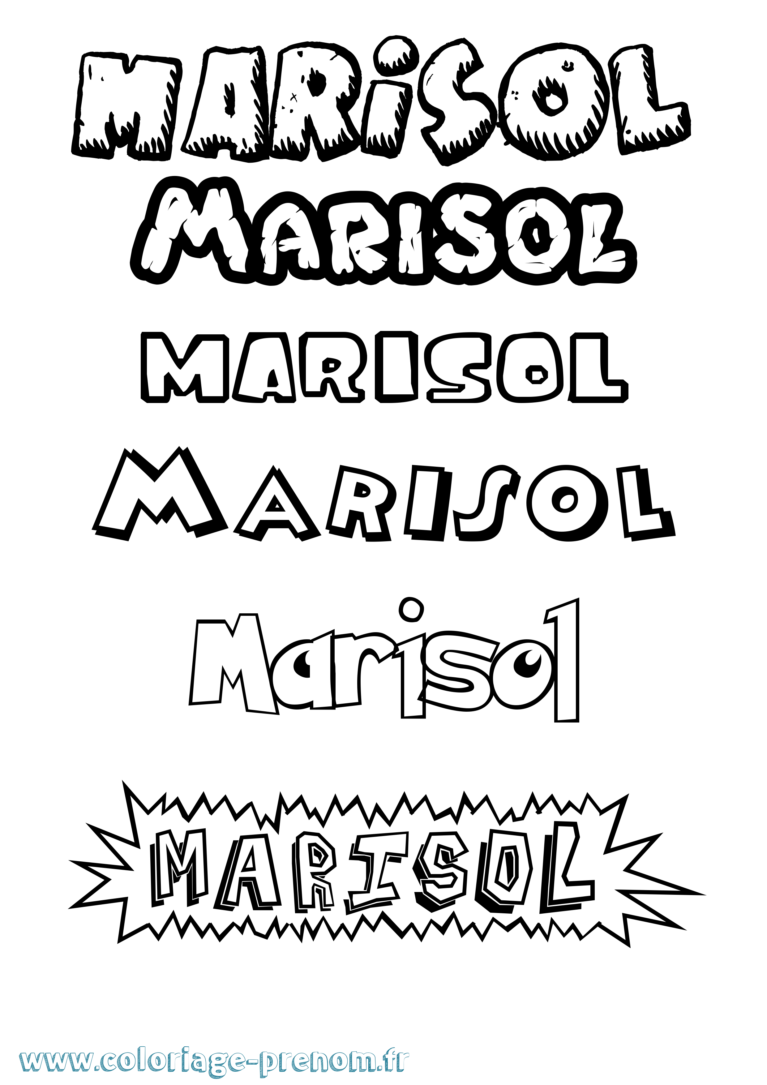 Coloriage Marisol Dessin Animé Coloriage prénom Marisol Dessin Animé