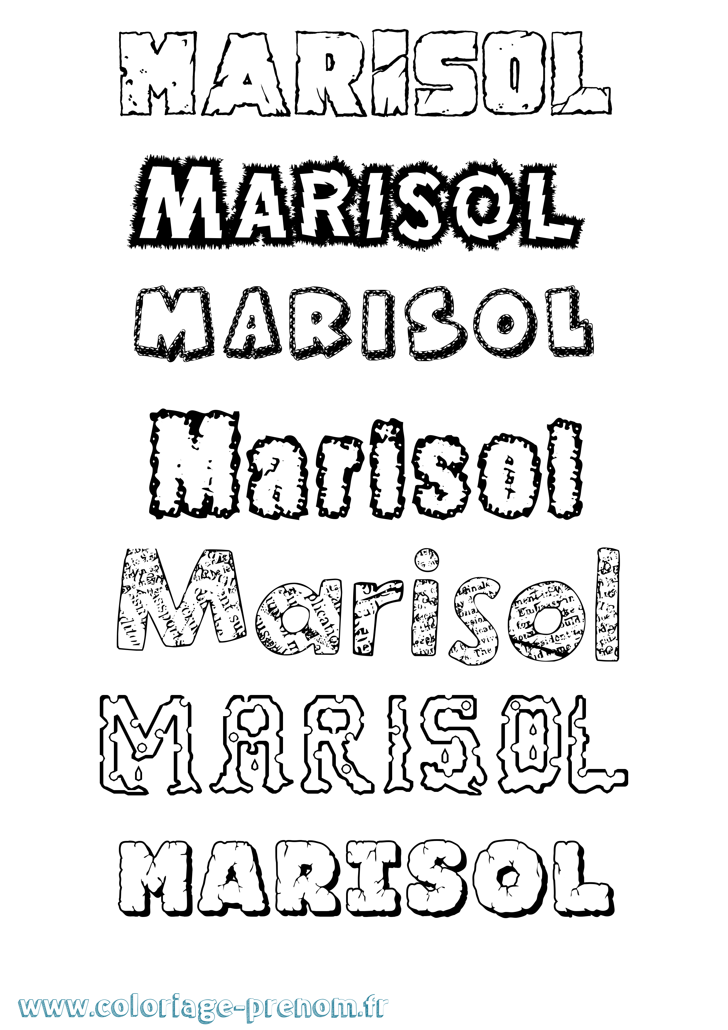 Coloriage Marisol Destructuré Coloriage prénom Marisol Destructuré