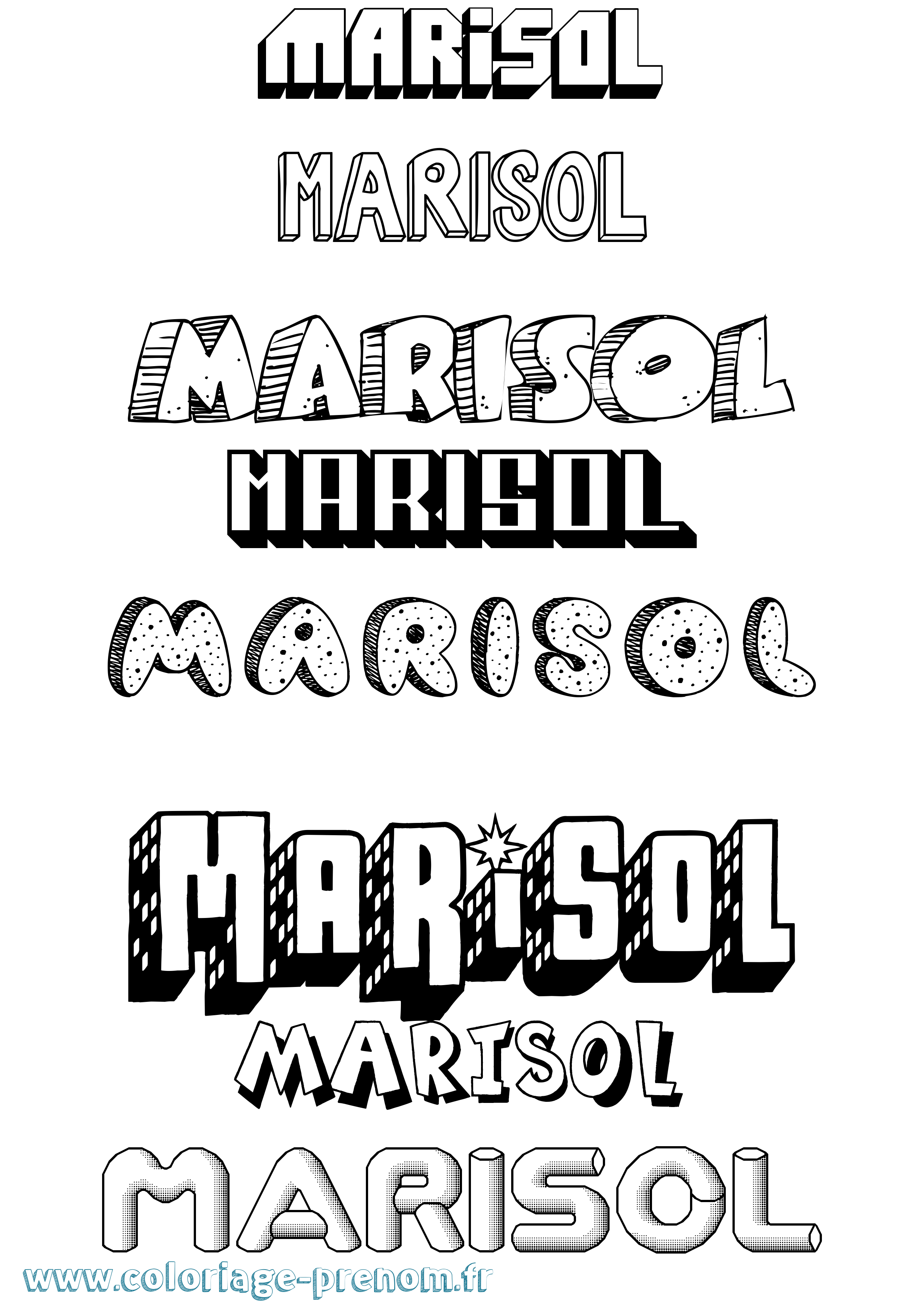 Coloriage Marisol Effet 3D Coloriage prénom Marisol Effet 3D